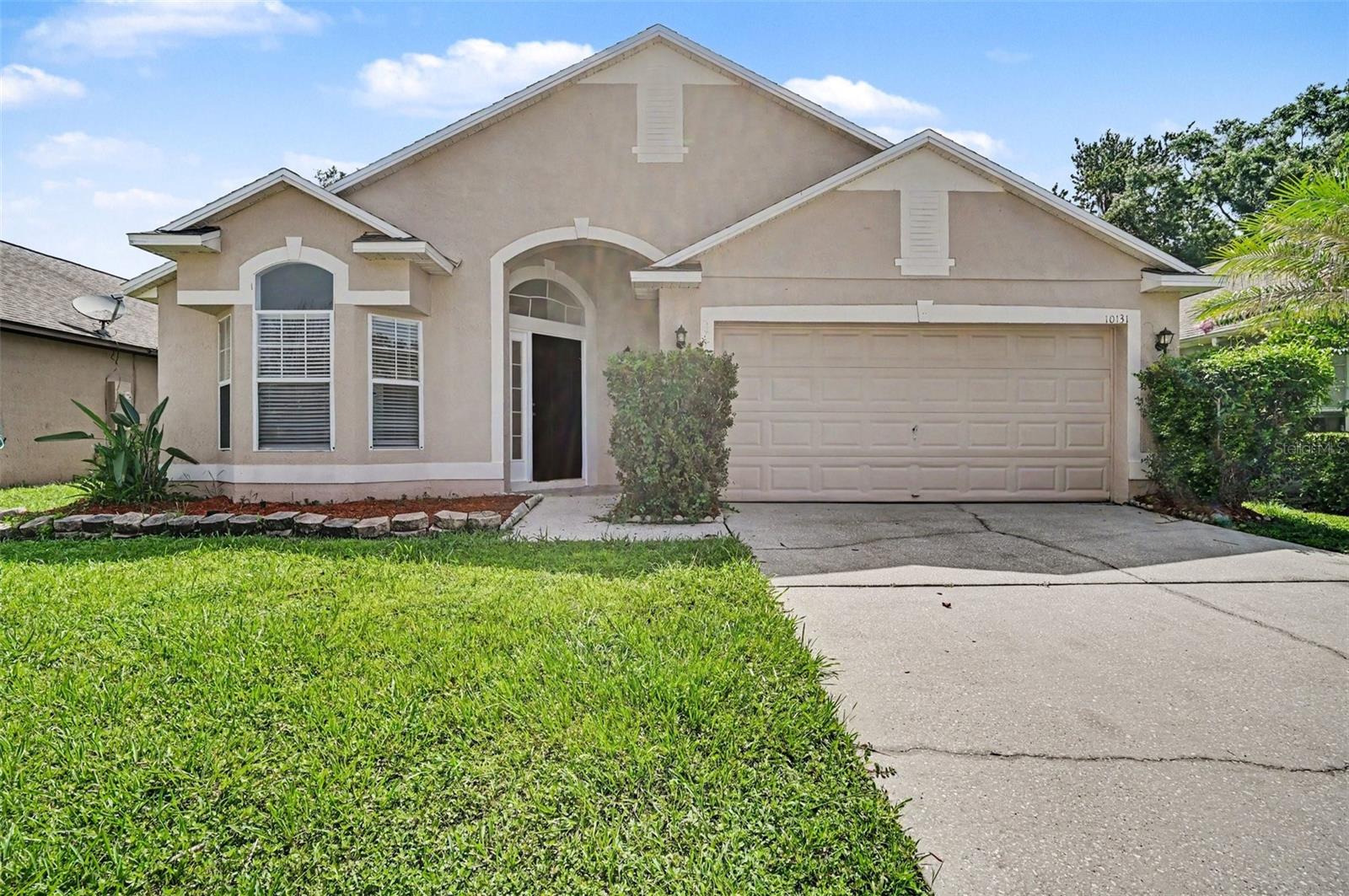 This 4-bedroom, 2-bathroom single-story home offers a clean, consistent interior with ceramic tile flooring throughout the entire home, providing a durable and carpet-free environment. The floor plan is thoughtfully designed for both privacy and hosting, featuring a formal living room at the front of the home that serves as an elegant greeting space. At the heart of the home, you’ll find a spacious layout leading to a large primary suite, complete with an impressively sized walk-in closet. While the kitchen is a blank canvas currently with no appliances included, it offers a fantastic opportunity for a buyer to customize the space with their own preferred finishes. Complete with a two-car garage, this home is a perfect foundation for those looking to add their personal touch to a spacious one-story layout.