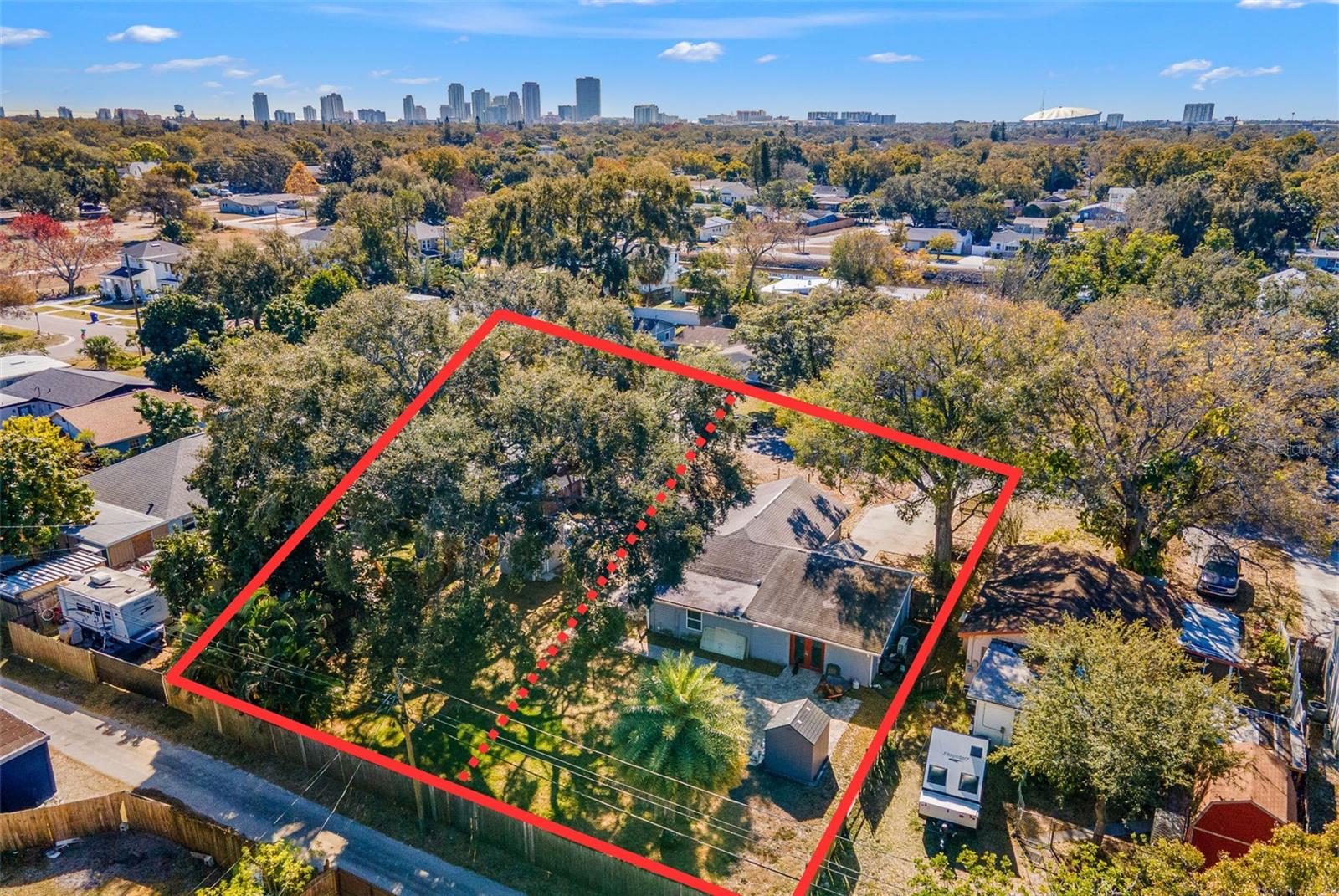 A DOUBLE LOT totaling almost 1/3 of an acre in the middle of St Pete in a Non-Flood Zone! Tear down and build your dream home! BUILDERS - tear down, split the lot, and build 2 brand new homes. This home backs up to an alleyway for easy access if wanting to add a garage or ADU! There is no HOA here and flood insurance is not required. This ideal location is just 2 minutes to I-275, 12 minutes to Downtown St Pete, and just 20 minutes to St Pete Beach! There is an abundance of local restaurants, grocery stores, and parks nearby! NO assignable contracts.