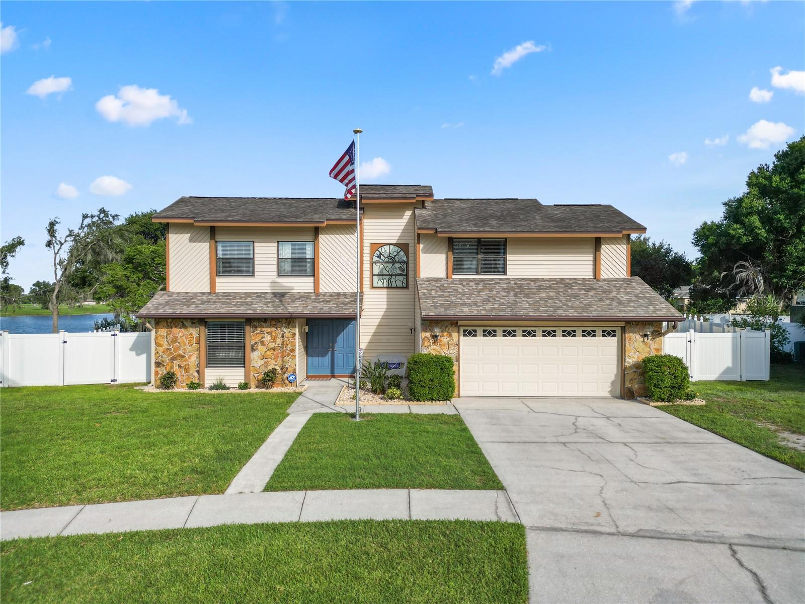 Welcome home to this impeccably maintained, two-story gem nestled on an oversized lot in the heart of Bloomingdale. Boasting over 2,400 sq. ft. of living space, this 4-bedroom, 2.5-bathroom residence has been lovingly cared for by only two owners and features no HOA fees and no flood zone restrictions.
The home shines with seamless tile flooring throughout the entire downstairs, a beautiful gourmet kitchen with premium GE appliances, a wood-burning fireplace, and distinct spaces for formal dining, living, and a great room. Separate formal dining room, formal living room with a new shiplap accent wall, and a cozy great room featuring a traditional wood-burning fireplace.   Stepping outside through three large glass sliders, you are greeted by an entertainer’s paradise. Relax on the sprawling paved lanai, cook in your built-in outdoor kitchen with a new sink, or take a dip in your covered, in-ground pool—all while enjoying peaceful views of the nearby lake and golf course. The massive, pie-shaped .28-acre yard offers abundant green space, a new 12'x12' storage shed, and new white vinyl privacy fencing.  The luxurious master suite is a true retreat, Features a spacious bedroom, a walk-in closet with a custom-built organizer (2023), an integrated laundry chute, and a fully renovated luxury ensuite bathroom (2021). Three completely remodeled bathrooms (Downstairs 2022, Master 2021, Guest 2025). Professionally painted interior throughout the entire house (2026). Separate indoor Laundry and utility room featuring newer, oversized GE smart laundry appliances. Systems & Smart Home Infrastructure HVAC (2024): Brand new Daikin whole-house A/C system, complete with a transferable warranty maintenance contract.
Roof: Installed in 2014. Water Infrastructure: New Smart Hot Water Heater (2023) and a Rainsoft full-home water filtration system (2020). Security & Access (2024): Double front-door entry equipped with a new keyless smart lock system and a full ADT Smart Security system. (2020): All-new modern light fixtures, outlets, and switches updated throughout.
Outdoor & Backyard Paradise  Covered, screened-in-ground pool featuring a new pool pump (2025), a Dolphin pool vacuum (2024), and an added pool safety gate (2022). Generously sized lanai featuring brick pavers and three large sliding glass doors. Outdoor Kitchen: Built-in grilling station and outdoor kitchen area upgraded with a brand new sink.  Spacious backyard enclosed by new white vinyl privacy fencing (2022). Features a massive, level green space and a new 25-foot flagpole (2023).  Newly constructed, 12’ x 12’ detached storage shed in 2024.
In 2023 brand new Smart Water lawn irrigation system for efficient property maintenance.  Perfectly situated in a quiet, established circle with no through traffic, this location offers ultimate convenience. Enjoy top-rated schools, gorgeous parks, and local dining just minutes away, while remaining an easy 30-minute commute to downtown Tampa and under an hour to world-class Gulf beaches, Tampa International Airport, and Orlando theme parks. Freshly painted in 2026 and loaded with high-efficiency smart home upgrades, this turnkey property is ready for its next chapter.