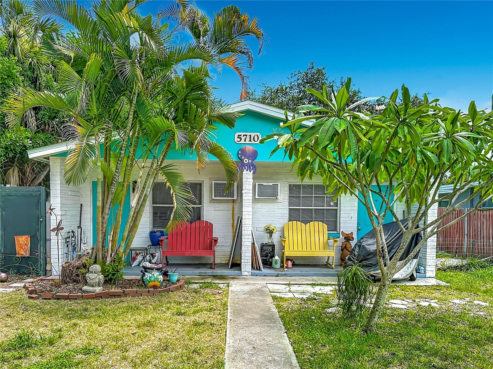 Great Investment Opportunity in Gulfport! NO FLOOD ZONE! Concrete block Duplex with large 1br/1ba, tile floors, New Roof 4/26, each with separate water and electric meters.  Both units currently rented, long term tenants and responsible for own yard. Both units have a fenced backyard. Close to downtown Waterfront Art District & Stetson Law School and central of Gulf Beaches, downtown St. Pete and shopping