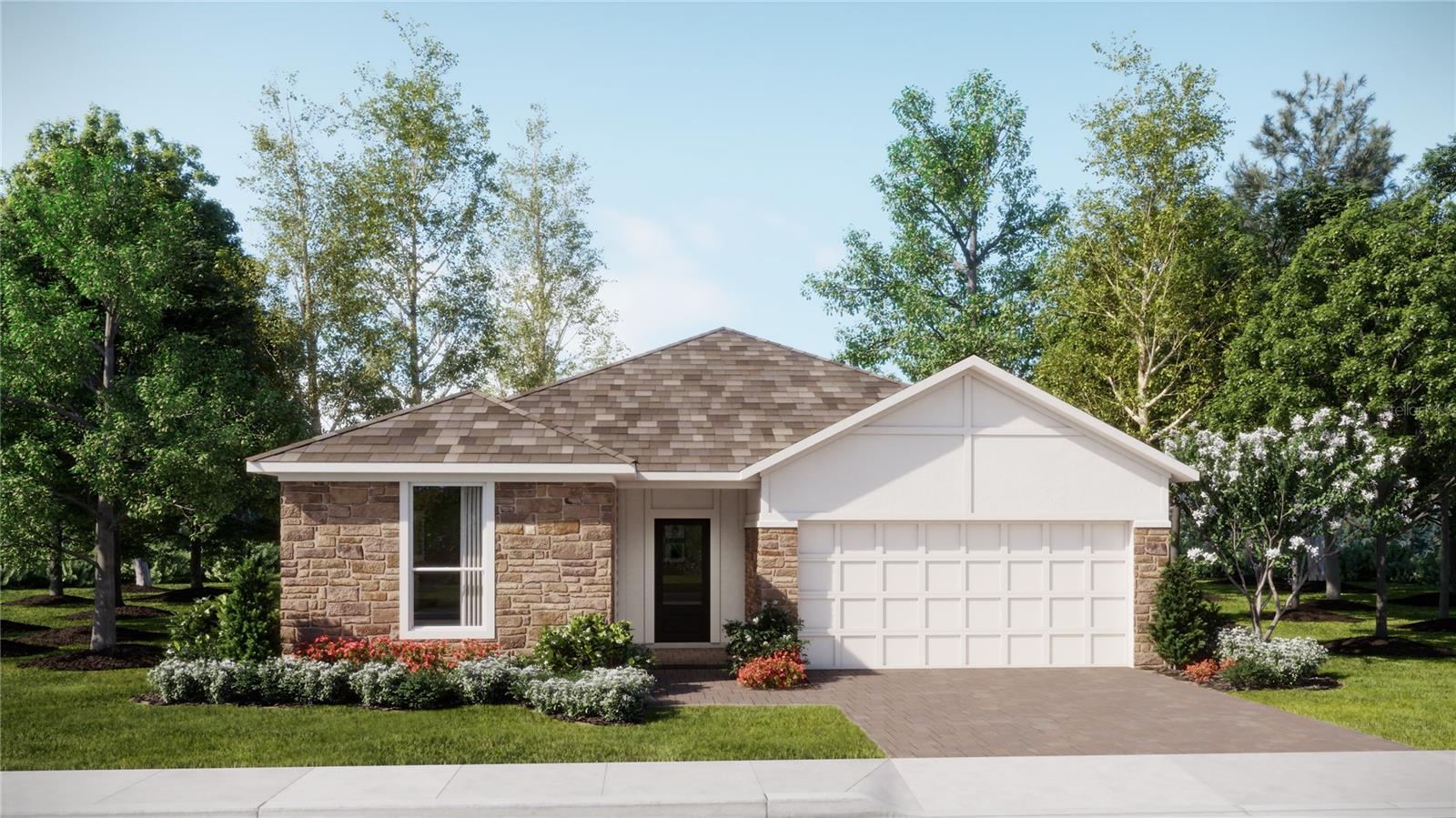Under Construction. This popular new Hendrix is a four-bedroom home with convenient single-story living. Three secondary bedrooms are located near the front of the home off the foyer, near a versatile flex space ready to be used as an office or studio. An open-concept floorplan blends the kitchen, living and dining areas with easy access to a covered patio, while a luxe owner’s suite is nestled into a private rear corner, providing direct access to a full bathroom with dual sinks and a walk-in closet. Each home comes with Lennar’s Everything’s Included® promise, which includes new appliances as well as quartz countertops, blinds, and more in the price of your home. Wellness Ridge is one of the most modern and anticipated new communities. R19 insulation is used to provide a quiet, comfortable and highly energy efficient home. LP Siding provides durability and impact resistance for your beautiful Florida home. Welcome to Wellness Ridge the community that was designed to provide a Healthy & Active Lifestyle!! Community Features include: Sports Courts, Clubhouse, Fitness Center, Conservation Areas, Playground, Resort Style Swimming Pool and Multi-Use Trails. This beautiful home is very close to Lake Louisa State Park. Clermont is one of the fastest-growing cities in Central Florida. Strategically located close to Orlando and theme parks, it is known for its picturesque hills and pristine lakes. Schedule your appointment today!
