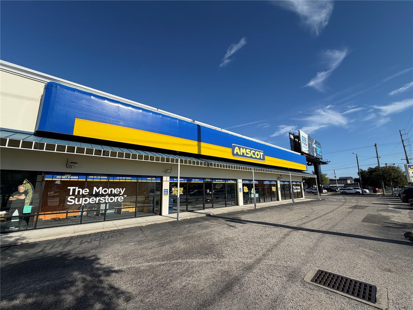 This 10,000 SF West Tampa / Stadium Retail Strip Center is situated on a 1.23 acre, highly-visible corner lot. Built in 2003, the property is in excellent condition and offers huge pylon signage at the intersection of Himes Avenue and Columbus Drive close to Raymond James Stadium, the New York Yankees Spring Training Complex, and is surrounded by a host of retailers such as Ashley Furniture, WingHouse, Chili's, Floor & Decor, and Chick-fil-A. This high traffic site boasts an abundance of parking (5 spaces / 1000 SF). 
The available corner anchor space is 3,617 SF and is currently home to Amscot. The space measures approximately 90 ft (frontage) x 40 ft (depth) and consists of a large open showroom with a secure rear storage room with a private office and two ADA compliant restrooms. Neighboring tenants which include an electric bike retailer, Sophia Nails, Miller Design Cabinets, Cricket Wireless, and Nesco Resource.
Estimated CAM: $6.50 
Initial estimated monthly rent: $9,947 (includes base rate + CAM) plus applicable tax 

Located on the corner of Himes Avenue and Columbus Drive only minutes from Raymond James Stadium and International Plaza (via Columbus Drive).
