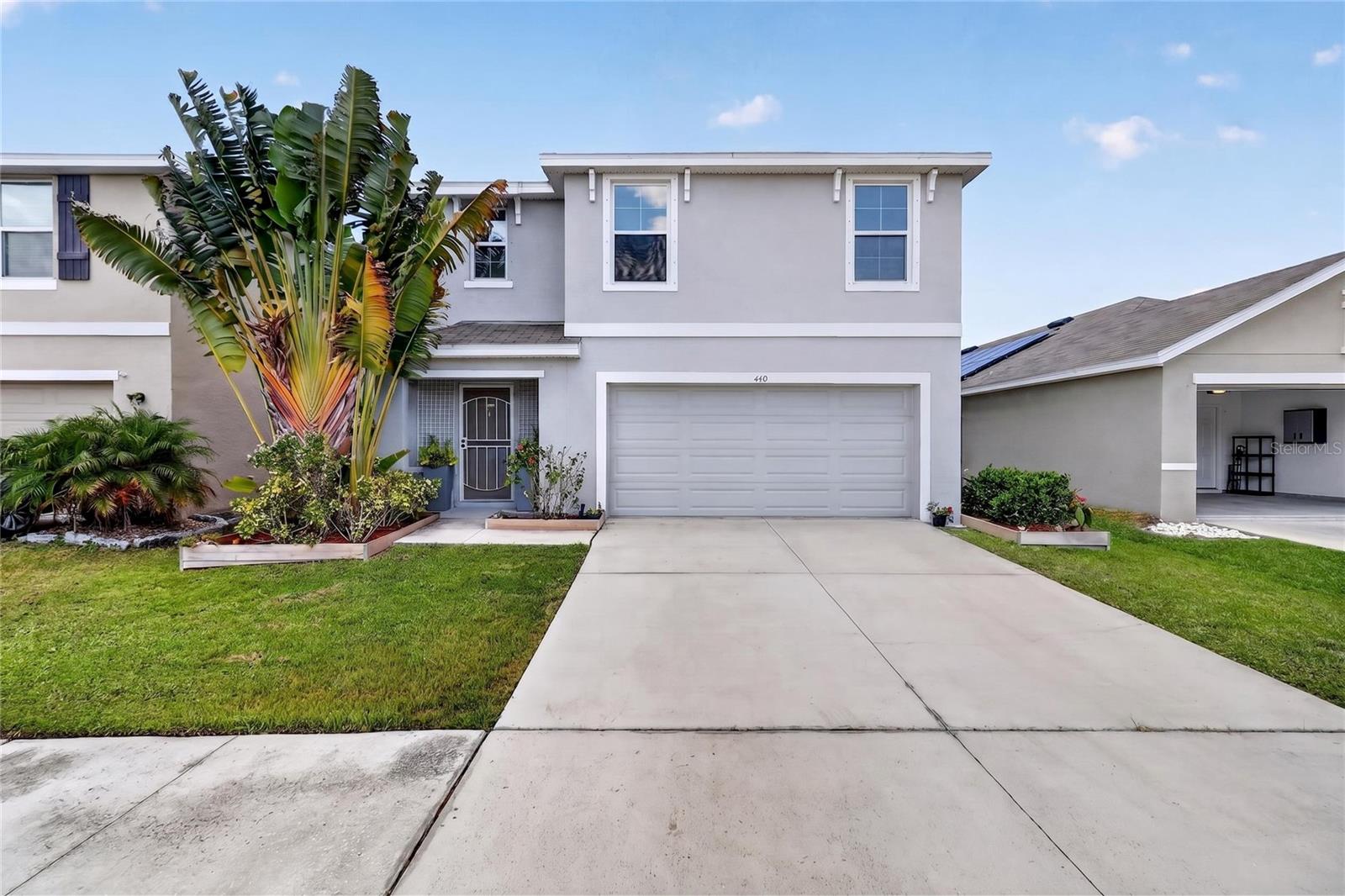 Welcome to this beautifully upgraded 5-bedroom, 3-bathroom home located in the desirable Shell Cove community of Ruskin. Built in 2020, this spacious two-story residence offers over 2,400 square feet of thoughtfully designed living space featuring an open-concept floor plan, a versatile loft, and a large upstairs owner’s suite with walk-in closet and dual-sink vanity. The modern kitchen overlooks the living and dining areas and includes solid surface countertops, upgraded appliances, ample cabinetry, and under-cabinet LED lighting. Recent enhancements include laminate flooring upstairs, custom built-ins, remodeled pantry storage, upgraded fixtures, fresh interior paint, solar-tinted windows, and a whole-home water filtration and softener system. Step outside to enjoy a fully fenced backyard with pond views, mature landscaping, screened patio enclosure, garden area, and paver patio—perfect for
entertaining or relaxing outdoors. Additional features include a solar power system ( WITH A AVERAGE TECO BILL
OF 14$ !!! with battery backup, irrigation system, attached 2-car garage, and smart home upgrades. Shell Cove
amenities include a community pool, playground, basketball court, walking trails, and dog park, all conveniently
located near shopping, dining, schools, hospitals, and easy access to Tampa Bay. (SOLAR POWER SYSTEM WILL BE ASSUMED BY BUYER AS A SEPARATE LOAN (39K BALANCE ) APPROXIMATELY 240 $ A MONTH)