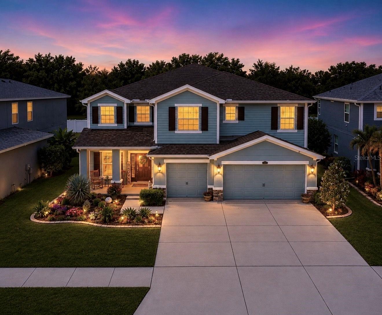 Located in the highly desirable community of Panther Trace, this spacious 5-bedroom, 4 full bathroom home with a 3-car garage offers nearly 4,000 square feet of beautifully designed living space and resort-style amenities. From the moment you walk in, you’ll be greeted by soaring ceilings, an open family room, and a formal dining area that creates the perfect first impression. The large open-concept kitchen is truly the heart of the home, featuring hardwood cabinetry, stainless steel appliances, granite countertops, a large center island, and an eat-in dining area. Just off the kitchen is an additional dining space and a cozy living room complete with a beautiful fireplace and elegant picture frame molding accents. The first floor also includes a private bedroom with a connected full bathroom, making it ideal for guests, in-laws, or a teenager retreat. Upstairs you’ll find the remaining four bedrooms, three full bathrooms, a laundry room, and an oversized bonus room/loft area perfect for a media room, playroom, or home office. The oversized primary suite features tray ceilings, plenty of space for a sitting area or office, and a massive ensuite bathroom with dual vanities, a soaking tub, walk-in shower, and an enormous walk-in closet. Bedrooms three and four are connected by a Jack and Jill bathroom. Additional upgrades include ceramic tile and new LVP flooring throughout (2026), crown molding throughout much of the home, granite countertops throughout, freshly painted interior (2026), and freshly painted front and back porches (2026). Step outside to enjoy the oversized covered patio and fully fenced backyard with plenty of room for a pool, trampoline, or playground set. Residents of Panther Trace enjoy resort-style living with two community pools, a fitness center, walking trails, playgrounds, pickleball courts, tennis courts, sports fields, batting cages, and volleyball courts, all conveniently located just minutes from shopping, dining, and the interstate. Homes with this much space, functionality, and community amenities rarely come available, so don’t miss your opportunity to own this incredible home. Schedule your private tour today!