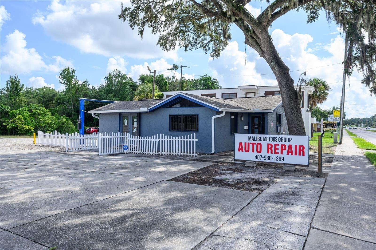 Great Opportunity for someone wanting to start their own business. Purchase comes with a transferable auto sales license and a auto repair license. This high exposure location is in the heart of Longwood. There is a large reception area as well as office space. This is a must see