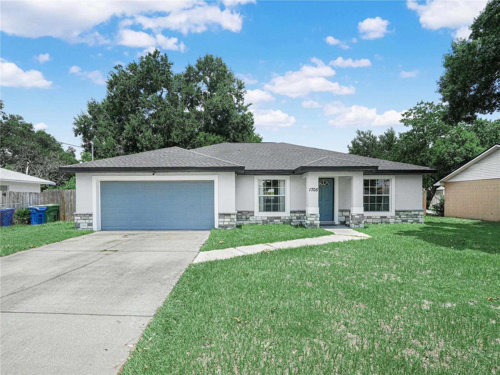 This is a 3 bedroom 2 bathroom home that is move in ready. New vinyl floors in 2023, new applianes in 2023, newer architectural shingles and newer AC system. The kitchen has luxury vinyl flooring, granite counter tops and 42 inch upper cabinets with crown molding, pantry closet and a breakfast bar. The 14 x 13 master bedroom has carpet and coffered ceiling. The master bathroom has a granite counter top, luxury vinyl flooring and a shower. The 15 x 15 living room has luxury vinyl flooring. The second and 3rd bedrooms have carpet. The 2nd bathroom has luxury vinyl flooring, granite counter top and a tub with a shower. There's a fenced back yard and a storage shed and an covered porch with a concrete floor. This home is conveniently located in SW Winter Haven near the Polk Parkway with easy access East and West. LegoLand Florida is only a few minutes away.