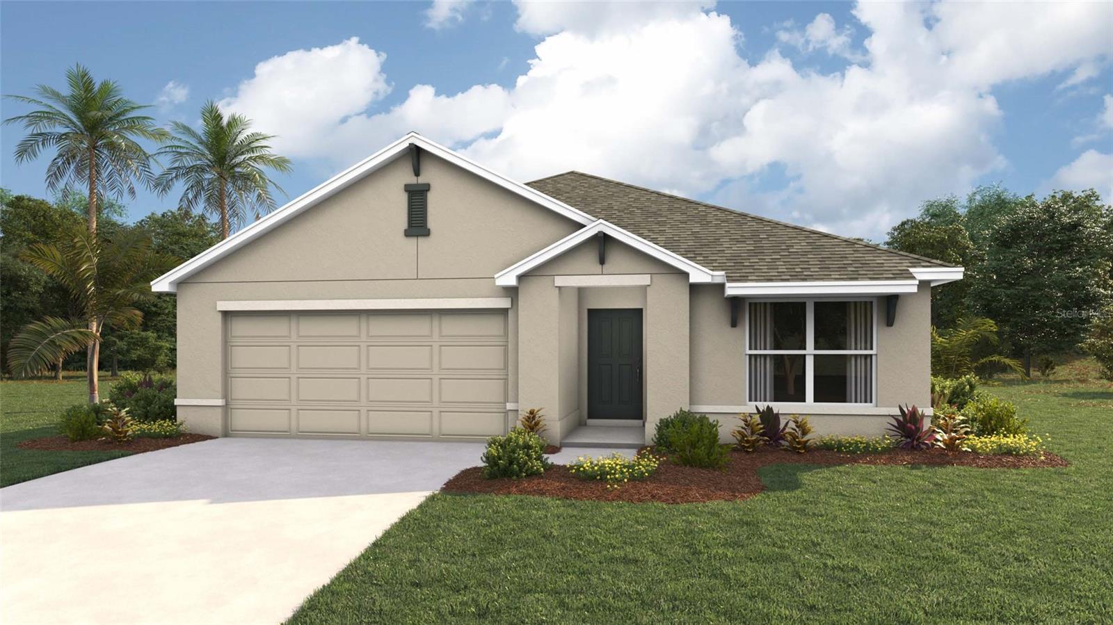 One or more photo(s) has been virtually staged. Under Construction. Indulge in modern living with this 3-bedroom, all concrete block constructed home featuring an open layout and stainless-steel appliances. The layout of the home connects the living, dining, and kitchen areas, creating a spacious and inviting atmosphere. The kitchen, equipped with stainless-steel  built-in dishwasher, range, and microwave, becomes a stylish focal point, blending form and function.  With three bedrooms thoughtfully integrated into the layout, this home offers both comfort and contemporary elegance. The primary bedroom features an ensuite bathroom and walk-in closet. The Aria is complete with a state-of-the-art smart home system. Pictures, photographs, colors, features, and sizes are for illustration purposes only and will vary from the homes as built. Home and community information including pricing, included features, terms, availability and amenities are subject to change and prior sale at any time without notice or obligation. CRC057592.