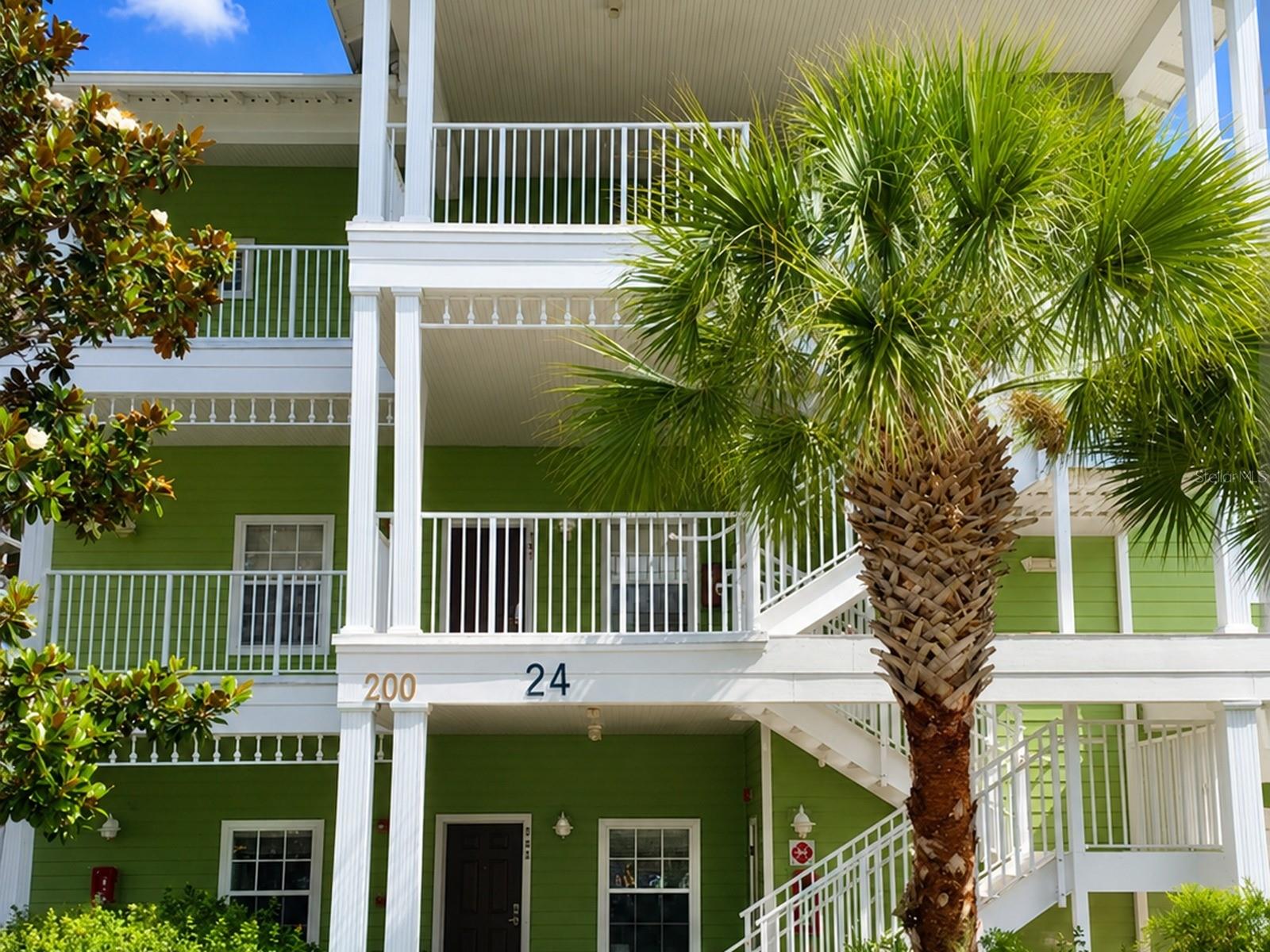 Fully furnished 3 bedroom, 2 bathroom Gran Bahama floor plan located on the 3rd floor in Building 24 at Bahama Bay Resort. This spacious condo offers a desirable top-floor setting with water views from the rear and side, plus a covered screened balcony to enjoy the peaceful resort surroundings. The open layout features a comfortable living and dining area, full kitchen, split bedroom design, and in-unit laundry. Bahama Bay is a short-term rental friendly resort community with impressive amenities including multiple pools and spas, splash pad, clubhouse, fitness center, restaurant/bar, tennis, basketball, walking trails, beach area, fishing pier, playground, and more. Conveniently located near Disney, shopping, dining, and Central Florida attractions. Condo is sold fully furnished and ready for personal use, vacation rental, or both. Buyer and buyer’s agent to verify all HOA, rental, occupancy, lease, and resort restrictions.