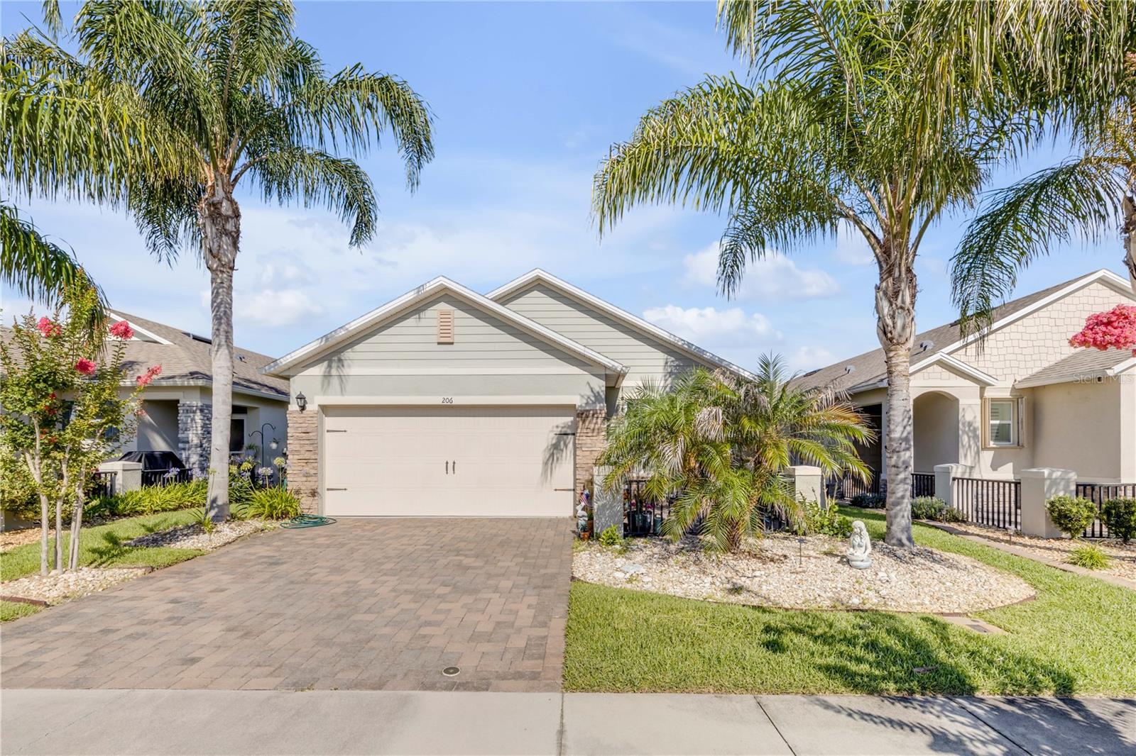 Welcome to The Palms at Venetian Bay, where peaceful waterfront living meets low-maintenance convenience. Built in 2019, this 3-bedroom, 2-bath home offers an open-concept layout, modern finishes, and one of the community's most desirable settings with pond, fountain, and preserve views right from your backyard.

Inside, you'll find a bright and inviting floor plan featuring tile flooring throughout the main living areas, recessed lighting, neutral colors, granite countertops, stainless steel appliances, and a spacious kitchen with a large island overlooking the living and dining spaces. The split-bedroom design provides privacy for the primary suite while offering comfortable accommodations for guests or a home office.

The primary bedroom enjoys peaceful water views, creating a relaxing retreat at the end of the day. Step outside to the screened lanai and enjoy your morning coffee while watching birds and local wildlife along the preserve. With no rear neighbors and tranquil pond views, this outdoor space feels like a private escape.

Unlike larger properties that require constant upkeep, this manageable homesite allows you to spend less time maintaining your yard and more time enjoying everything Venetian Bay has to offer. The beautifully landscaped front yard, paver driveway, and welcoming front porch add to the home's curb appeal.

Located within the sought-after Venetian Bay community, residents enjoy miles of walking and biking trails, golf-cart-friendly streets, golf, dining, fitness options, parks, and a vibrant Town Center atmosphere just minutes from New Smyrna Beach's shopping, restaurants, and beaches. This home has NO Flooding History.