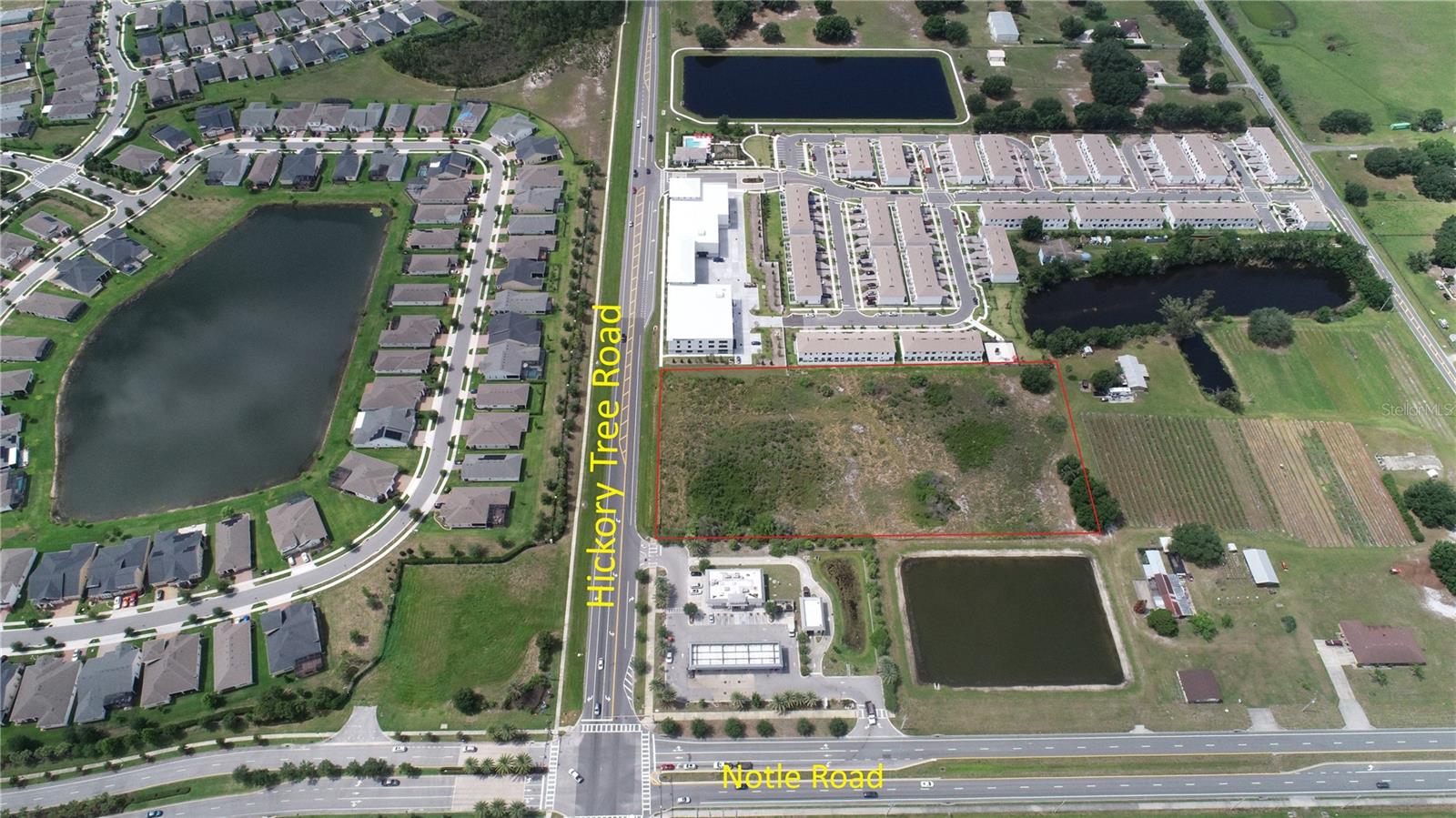 Investment highlights:
4.8 acres vacant land, high and dry. Next to the corner of Hickory Tree Road and Notle Road in the rapid growing area of st cloud.  
Wide range of uses allowed including retail, nursing homes, hotel, day care, professional services, office, multiple family, residential over residential, etc.
Zoning: CCC Up to 1.0 FAR or 40 DU/AC
Site Plan for commercial development available