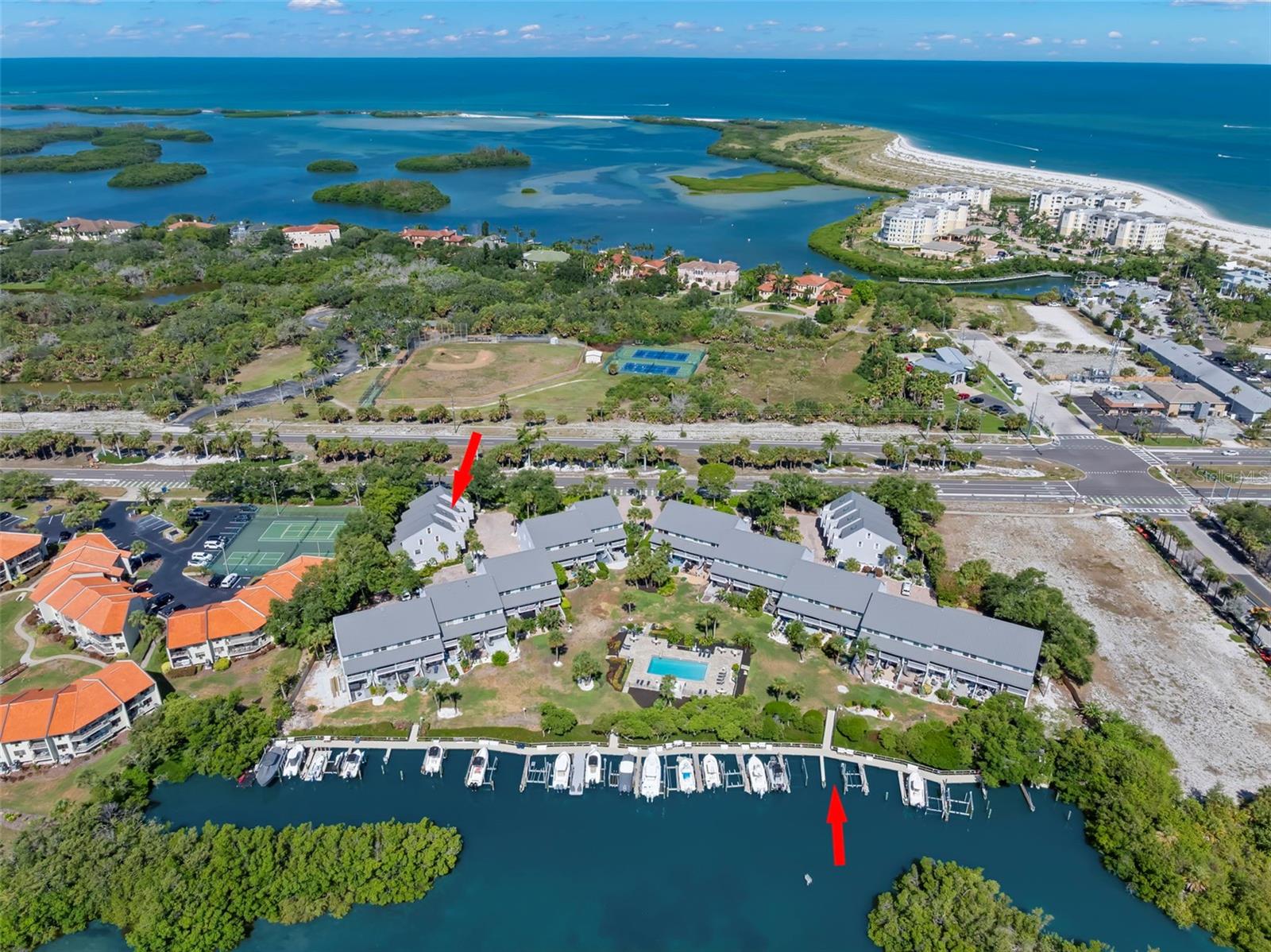 Live the Florida Island Lifestyle in Desirable Pirates Cove, Tierra Verde!
Discover the perfect blend of coastal charm, maintenance-free living, and island convenience in this beautifully maintained 3-bedroom, 2-bath townhome with a loft office, garage and versatile cabana room in the sought-after Pirates Cove community of Tierra Verde. Offering approximately 1,620 square feet of thoughtfully designed living space, this residence lives like a single-family home while providing the ease of low-maintenance townhome living.
The light-filled kitchen features coastal white cabinetry, gorgeous  granite countertops, and overlooks the spacious open-concept great room, making it ideal for entertaining or everyday living. Additional features include low maintenance  tile flooring throughout, crown molding and wainscoting in the living area, beautifully remodeled bathrooms, and three private outdoor living spaces that embrace Florida’s year-round indoor-outdoor lifestyle.
The upstairs primary suite is a peaceful retreat featuring dramatic vaulted tongue-and-groove ceilings, adding warmth, architectural character, and an open coastal feel. Just off the lower-level cabana room, the private deck is the perfect place for your barbecue grill, creating an ideal outdoor space for entertaining, dining al fresco, or relaxing after a day on the water.
The community has recently completed brand new metal roofs, enhancing both value and long-term peace of mind. Even better, this residence was not affected by flooding during Hurricane Helene, providing added confidence for buyers seeking an island home with a proven history.
While the this unit is not directly waterfront, the unit offers a convenient  boat slip and all residents enjoy access to Pirates Cove’s waterfront swimming pool, lush tropical landscaping, expansive green spaces, and community waterfront setting, allowing everyone to experience the beauty of waterfront living. This large pet-friendly community welcomes your furry family members and offers a relaxed coastal atmosphere.
Ideally located in the heart of Tierra Verde, you’ll enjoy walking or biking to local restaurants, waterfront dining, and island favorites while being just minutes from Fort De Soto Park, St. Pete Beach, Pass-a-Grille, downtown St. Petersburg, marinas, world-class boating, fishing, kayaking, paddleboarding, Tampa Bay, and the Gulf of America.
Whether you’re looking for a primary residence, second home, seasonal getaway, lock-and-leave vacation property, or investment opportunity, this exceptional Tierra Verde townhome offers an outstanding combination of location, lifestyle, and value and  it makes this the ideal home for someone who wants to spend more time playing in the Florida sunshine, then maintaining a property!