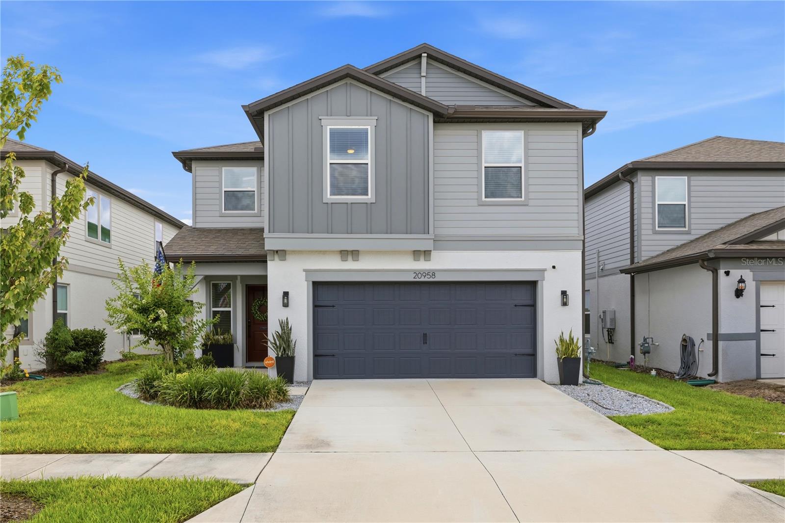 Experience modern Florida living in this stunning 2024 Pulte-built home offering 5 bedrooms, 4 bathrooms, and a spacious open-concept design perfect for everyday living and entertaining. Featuring natural gas, this home includes a tankless gas water heater along with the efficiency and convenience today’s buyers are looking for.
The bright, open floor plan seamlessly connects the living, dining, and kitchen areas, while the expansive upstairs loft provides the perfect flex space for a media room, playroom, home office, or additional living area. The spacious primary suite is privately situated on the second floor and overlooks serene pond views, creating a peaceful retreat at the end of the day.
Step outside to enjoy the screened-in lanai and fully fenced backyard, perfect for relaxing, entertaining, or letting pets and little ones play. Thoughtful upgrades completed in 2024 include a whole-home water softener, custom light fixtures, elegant custom molding throughout the downstairs living areas, durable epoxy garage floors, Govee permanent exterior lighting, and garage refrigerator and freezer.
With modern finishes, premium upgrades, energy-efficient natural gas, and a thoughtfully designed layout, this exceptional home offers the perfect blend of comfort, style, and functionality. Conveniently located near shopping, dining, top-rated schools, and major roadways, this move-in-ready home is one you won’t want to miss!
