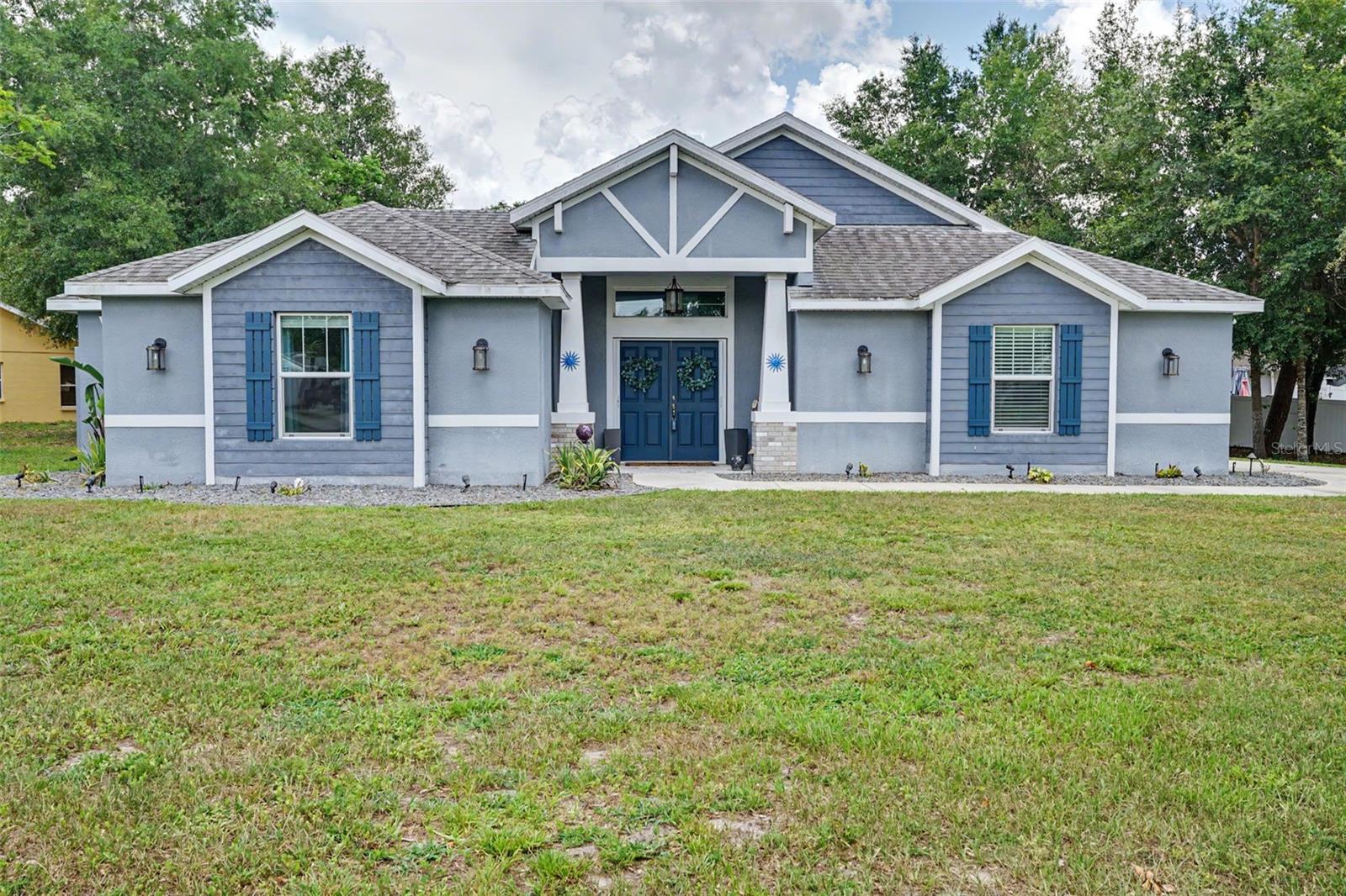 Welcome to this luxurious custom built Cabana home by Palmwood builders. Walk into the courtyard featuring your gorgeous pool with a beach entry and fountain feature to keep you cooled off, there is a fire pit, comfy sectional with large TV great for game night or hosting parties, the pool area features brick pavers, gas propane drop for the fire pit, pool is solar heated (solar panels are paid off)  Walk into this breathtaking home with expansive great room, formal dining room, Gourmet kitchen, 42" cabinets, 2 dishwashers (Fisher Paykel upscale brand), gas stove, huge island great spot for morning coffee, quartz countertops, designer backsplash, canned lights, rocker switches. Inside the home you have the primary bedroom it's a generous size with sliding glass doors leading to the pool, primary bathroom has a luxurious walk in shower, his/her sinks, large walk in closet. Inside you also have the  second bedroom & the office. Outside by the pool is the third bedroom with a full bathroom. All the bedrooms and the living room have sliding glass doors to the pool. Has been gently used seasonally by owner. This home was customized to the owners specifications, the courtyard wall was extended for more privacy, the office was changed from a porch, front elevation and exterior paint are upgrades, sprinklers are on a well, four gas drops( 2 in the courtyard, gas stove in kitchen, one in the garage) **Seller would like to sell the home fully furnished except for the primary bedroom furniture/ Negotiable***
 Great corner lot, no HOA, no deed restrictions, close to Pine Island Beach, Weeki Wachee state park with the Mermaid show, shopping, restaurants, hospitals close by. Easy commute to Tampa on the Suncoast Expwyy, 45-50 minutes to the Tampa Intl. Airport, Buccaneer stadium, Tampa Bay Lightning, International Mall. Award winning Clearwater Beach apprx. an hour away.