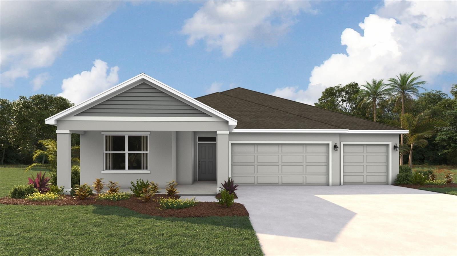 Under Construction. Receive ALL CLOSING COSTS PAID & special interest rates with the use of our preferred lender - Now through June 30th.
Introducing the Covington, a stunning single-story home thoughtfully designed for modern living. Offering 5 bedrooms, 3 bathrooms, and a 3-car garage, this spacious floor plan provides everything you need for both comfortable living and seamless entertaining. The Covington features an open-concept design that effortlessly connects the living room, dining area, and kitchen, making it an ideal space for family gatherings and hosting guests. The gourmet kitchen is a chef’s delight, complete with stainless steel appliances, a large center island with seating, and a walk-in pantry for plenty of storage. At the back of the home, the primary bedroom is a private retreat designed for relaxation. It includes a luxurious en-suite bathroom with a walk-in closet, double vanity, and a roomy walk-in shower, blending comfort and convenience. In addition to the primary suite, the Covington offers three generously-sized secondary bedrooms. These adaptable spaces can be used as additional bedrooms, a home office, or a workout room. Two of the bedrooms share a bathroom, while the fourth bedroom features its own private bath, providing flexibility for various needs. As with all homes at Rye Crossing, the Covington is equipped with cutting-edge smart home technology, allowing you to control key aspects of your home remotely through your smart device, enhancing both security and convenience. This community offers resort-style living with amenities for everyone, including a sparkling pool, fitness room, playground, dog park, and both pickleball and tennis courts. Residents can also enjoy friendly competition at the beach volleyball and basketball courts, creating the perfect blend of relaxation and recreation.