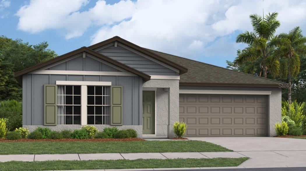 Under Construction. This single-story home optimizes space and prioritizes ease of living. An open concept design includes the family room and dining room as well as the kitchen with a center island to promote seamless transitions between activities. An attached patio provides outdoor space. Nearby is the cozy owner’s suite with a private bathroom and spacious walk-in closet, while two bedrooms are located down the hall. Connerton is a masterplan community with new single-family homes, townhomes and villas for sale in idyllic Land O' Lakes, FL. Residents have access to exciting amenities, including two pools - a resort-style pool with a splash park and a competitive lap pool, multiple sport courts, miles of trails for walking, jogging, and biking, as well as an onsite elementary school. The local area boasts extensive shopping, dining and entertainment venues. Interior photos are different from the actual model disclosed being built.