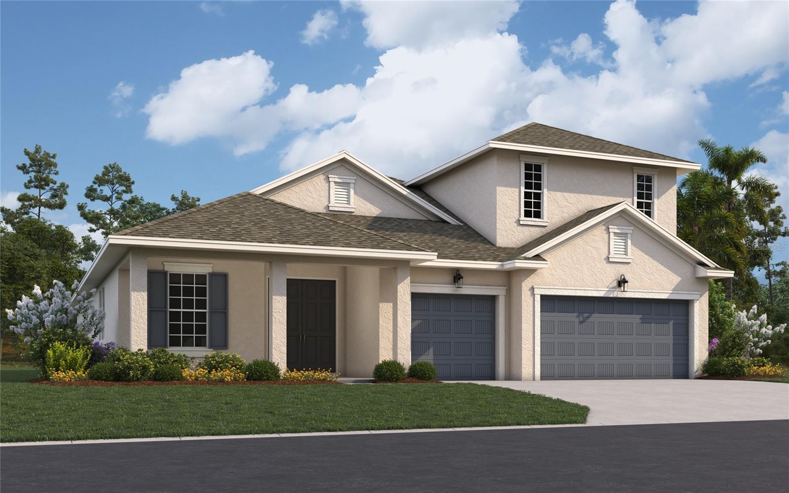 Virtually Staged. Under Construction. The Boca II at Creekside Run at Babcock Ranch is a beautifully designed two-story home featuring 4 bedrooms, 4 bathrooms, and 3,278 square feet of living space with 2,723 sq ft on the main floor. This floor plan includes open-concept living, upgraded expanded kitchen with a large island and walk-in pantry, large flex room off the lanai, office, dining room, a covered patio and front porch, and a 3-car garage. Residents of Creekside Run enjoy access to an amenity center, pool, park, trails, tennis court, pickleball courts, basketball court, dog park, playground, picnic areas, soccer field, volleyball court, lake, and golf cart path or access.