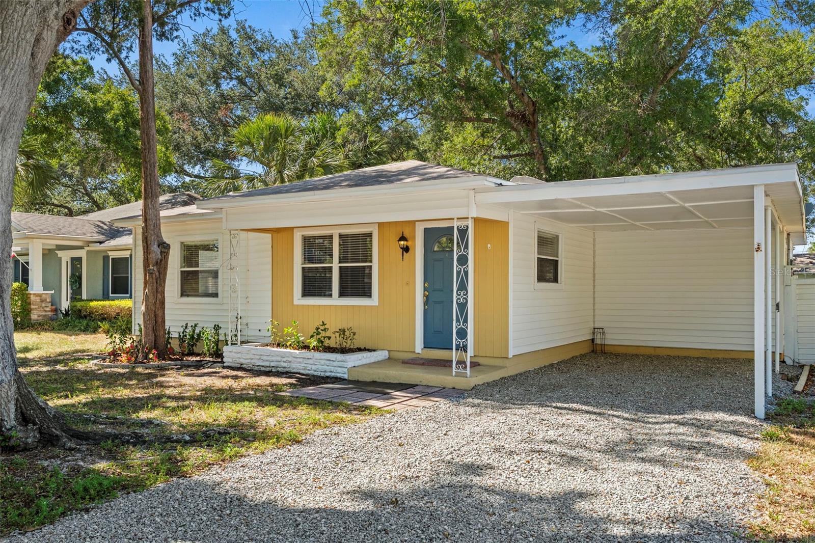 South Tampa living at its most connected. This 3-bedroom, 2-bath home sits on an oversized 8,460 SF lot (60x141) in Gandy Boulevard Park — minutes from Bayshore Boulevard, MacDill AFB, Downtown Tampa, Tampa International Airport, and the Gandy Bridge to St. Petersburg. The single-story layout features great lighting, laminate flooring, central air, a walk-in closet in the primary suite, and inside laundry. Out back, a fenced private yard offers room for a future pool, outdoor living, or expansion on this generous RS-60 zoned lot. One carport space. No HOA. No CDD. Whether you're looking for a home in one of Tampa's most desirable ZIP codes, an income-producing rental in a high-demand corridor, or a prime infill lot for new construction, this property gives you options that are hard to find at this price point in 33611.