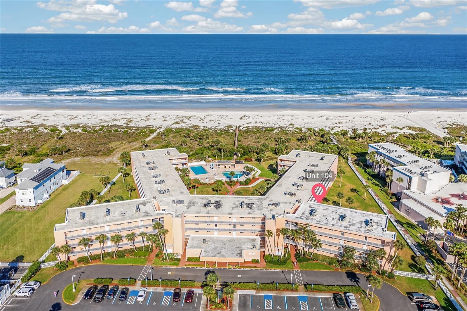 Experience effortless beachside living in this beautifully renovated, turnkey 2-bedroom, 2-bathroom condominium in the highly desirable St. Augustine Beach & Tennis Club. Conveniently located on the ground floor, this exceptional residence offers easy access with no stairs, no elevator waiting, and open parking just steps from your door.
Every detail has been thoughtfully updated, creating a move-in-ready coastal retreat. The stunning kitchen features solid wood white cabinetry, elegant white quartz countertops and matching backsplash, premium stainless steel Bosch appliances, and abundant storage. Additional upgrades include a commercial-grade washer and dryer, whole-home water filtration system, tankless water heater, and luxury vinyl plank flooring throughout—completely carpet-free for easy maintenance and modern style.
The spacious primary suite offers a private en-suite bathroom highlighted by an oversized walk-in shower and blackout blinds for ultimate comfort and relaxation. Plantation shutters throughout the home add timeless coastal charm and privacy.
Step outside to your screened-in back porch overlooking a beautifully landscaped courtyard, the perfect place to enjoy your morning coffee or unwind after a day at the beach.
St. Augustine Beach & Tennis Club offers an exceptional resort-style lifestyle with two community pools, a private beach walkover with coded gate access, open parking with permits, boat parking availability, and a pet-friendly atmosphere. Investors will appreciate the short-term rental opportunity with a minimum five-night stay requirement.
The community is active and welcoming, with numerous social activities and gatherings throughout the year. Plus, all SIRS and Milestone Inspection requirements have been completed, providing added confidence and peace of mind for future owners.  The association fee includes water, high-speed internet, and cable tv package.
Just stroll across the boardwalk to the pristine sands of St. Augustine Beach and the sparkling Atlantic Ocean. Whether you're seeking a primary residence, vacation getaway, or income-producing investment property, this beautifully updated condo offers the best of Florida coastal living—simply move in and start enjoying the beach lifestyle.
List agent is part owner.