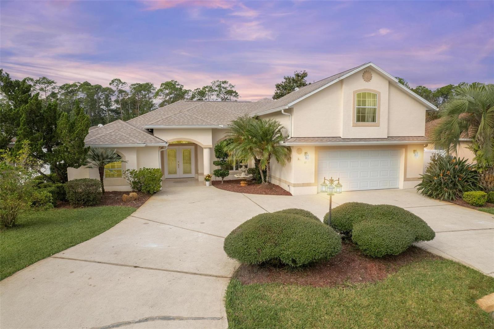 Welcome to 11 Zonal Geranium Court, Palm Coast, Florida 32164. Offering 2,823 square feet of living space, this beautifully maintained split-level home features 4 bedrooms, 4 bathrooms, and a versatile bonus room that can be utilized as a home office, game room, fitness area, media room, or additional living space to fit your needs. Situated on a generously sized homesite with an impressive circular driveway, this property delivers exceptional curb appeal and plenty of parking for family and guests. Inside, you'll find a spacious and functional floor plan designed for both everyday living and entertaining, with multiple living areas that provide flexibility and comfort. Step outside and enjoy your own private Florida retreat. The backyard offers plenty of room for family gatherings, outdoor activities, and entertaining around the pool. Whether you're hosting friends or enjoying a quiet evening at home, this outdoor space is designed to be enjoyed year-round. Major updates provide peace of mind for future ownership, including a new roof installed in 2022, a new water heater installed in 2022, a new HVAC system installed in 2025, new pool pump & equipment in 2026 and solar pool equipment installed in 2020. The kitchen comes complete with all appliances conveying with the sale, making this home truly move-in ready. Conveniently located in a growing and desirable area of Palm Coast, you'll be just 10 to 15 minutes from the beach while remaining close to shopping, dining, schools, parks, and everything the area has to offer. With its spacious layout, bonus room, pool, numerous updates, and prime location, this property offers an incredible opportunity to enjoy the Florida lifestyle you've been looking for.