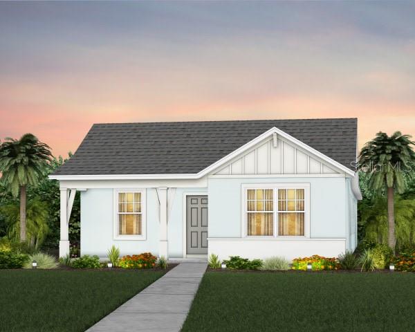 Under Construction. EverBe is a new master planned community where convenience and connections combine to create a new standard for home. Located in Orlando with quick access to 417 & 528, this lifestyle community will offer miles of pathways & trails, wi-fi-enabled green spaces, unique outdoor recreation areas, a fitness center, a clubhouse complex with resort pool, 2G internet, and a waterfront amenity and town center. Get excited for EverBe - everything home should ever be!

The new construction Dylan bungalow features our Farmhouse exterior, Luxe Fresh design package, 3 bedrooms, an enclosed flex room, 2 bathrooms, an open concept kitchen, gathering room and cafe, a covered lanai and a 2-car garage. Dylan welcomes you with a 20-foot foyer, the enclosed flex room, two bedrooms and a guest bathroom at the front of the home. The kitchen features a large corner walk-in pantry, stainless-steel appliances, white cabinets with Lyra quartz countertops, an ice white ceramic tile backsplash, direct vented range hood, and beautiful luxury vinyl plank flooring. The owner’s suite is tucked away privately on the opposite side of the kitchen and features an en suite bathroom with a dual sink quartz-topped white vanity, walk-in shower with frameless glass shower door and a walk-in closet. Professionally curated design selections for this home include our Farmhouse exterior, our Luxe Fresh design package, an enclosed flex room, wood-look luxury vinyl plank floors in the living areas and tile in the bathrooms, and soft, stain-resistant Ornamental Gate carpet in the bedrooms.