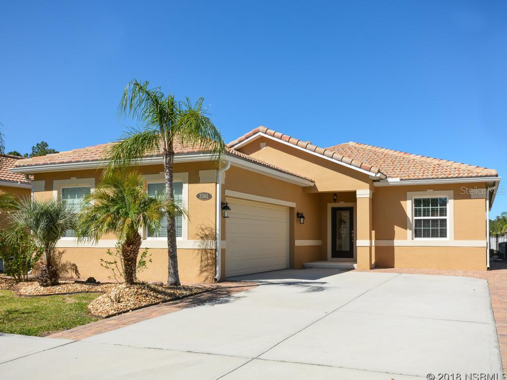 Come see this spectacular, spacious pool home in Venetian Bay with lots of beautiful custom upgrades. The back patio will be your private paradise with gorgeous pavers, a large covered lanai and heated, screened pool surrounded by a fenced back yard. You'll enjoy space galore in this 2,100+ sq. feet, 3 bedroom, 2-1/2 bath home with a lovely open floor plan, intimate separate living room, indoor laundry, and oversize 2-car garage. The fantastic kitchen features granite countertops, custom backsplashes and upgraded cabinetry. Sellers are original owners who added the pool and patio, custom ceiling fans, attic planking for storage, gutters, several electric sockets throughout, wash tub in laundry, fencing, paver walkways and a widened driveway. The home has a transferable termite bond. The beach is just a few minutes' drive away. The Venetian Bay community offers pool and golf memberships and a nearby town center with shopping, fitness center, restaurants and a spa. (Room measurements are rounded off.)  Furnishings available for purchase. ;Water: City