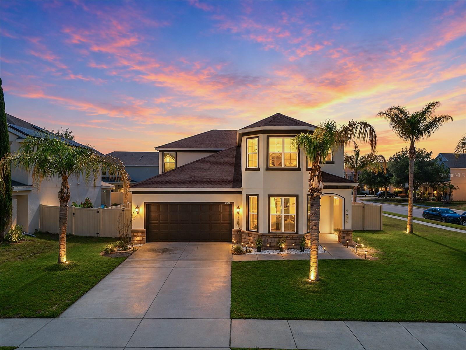 Discover modern luxury in this stunning two-story home featuring 5 spacious bedrooms and 3.5 beautifully designed bathrooms. This contemporary residence offers an open-concept layout filled with natural light, stylish finishes, and plenty of space for comfortable living and entertaining. This home is packed with valuable upgrades, including solar panels for energy efficiency and savings, a new roof installed in 2023, and a freshly painted exterior completed in 2025, giving the property outstanding curb appeal and long-term peace of mind. The home is also equipped with a 50-amp emergency circuit breaker for generator backup, helping keep your household powered during unexpected outages. The gourmet kitchen flows seamlessly into the living and dining areas, creating the perfect setting for gatherings. Featuring beautiful finishes with elegant crown molding. Step outside to your private backyard oasis complete with a fully equipped outdoor kitchen and an entirely paved backyard designed for low maintenance and year-round enjoyment. Energy-efficient solar panels provide added value and savings, while the home’s modern design and thoughtful upgrades make it truly move-in ready. With generous living spaces, elegant details, and exceptional outdoor amenities, this home perfectly blends comfort, style, and functionality.