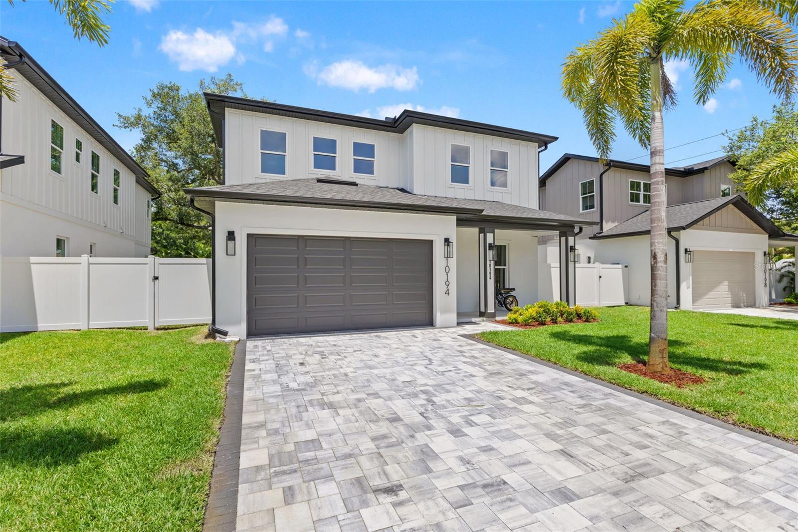 Welcome to The Palms of Seminole—an exclusive new-construction enclave of six homes featuring contemporary coastal
design just 2 miles from the beach. The "Aria" plan is a 4-bedroom, 3-bath residence that blends elevated style with everyday comfort and convenience. Step inside to find luxury finishes throughout, including an open-concept layout, designer lighting, and impact-rated windows that require no hurricane
coverings. The gourmet kitchen is a showpiece, equipped with a Samsung Bespoke appliance package, sleek cabinetry, and quartz countertops,
perfect for entertaining or quiet nights in. The spacious primary suite offers a serene retreat, while the spa-inspired bathrooms showcase
premium tile work and elegant fixtures. Outside, enjoy your private paver driveway, 2-car garage, and professionally landscaped yard with
irrigation in front in back (including a well and pump for irrigation- no high water bills) and an in-wall pest control system for low-maintenance
living. With NO HOA, NO CDD, and no flood insurance required, you’ll have the freedom to live the Florida lifestyle without compromise—just
minutes from world-class beaches, dining, and shopping. *Some photos may be of other homes that are also available at the Palms of Seminole.
There are 6 homes and 2 different models to choose from. Each home has different finishes and color selections.
