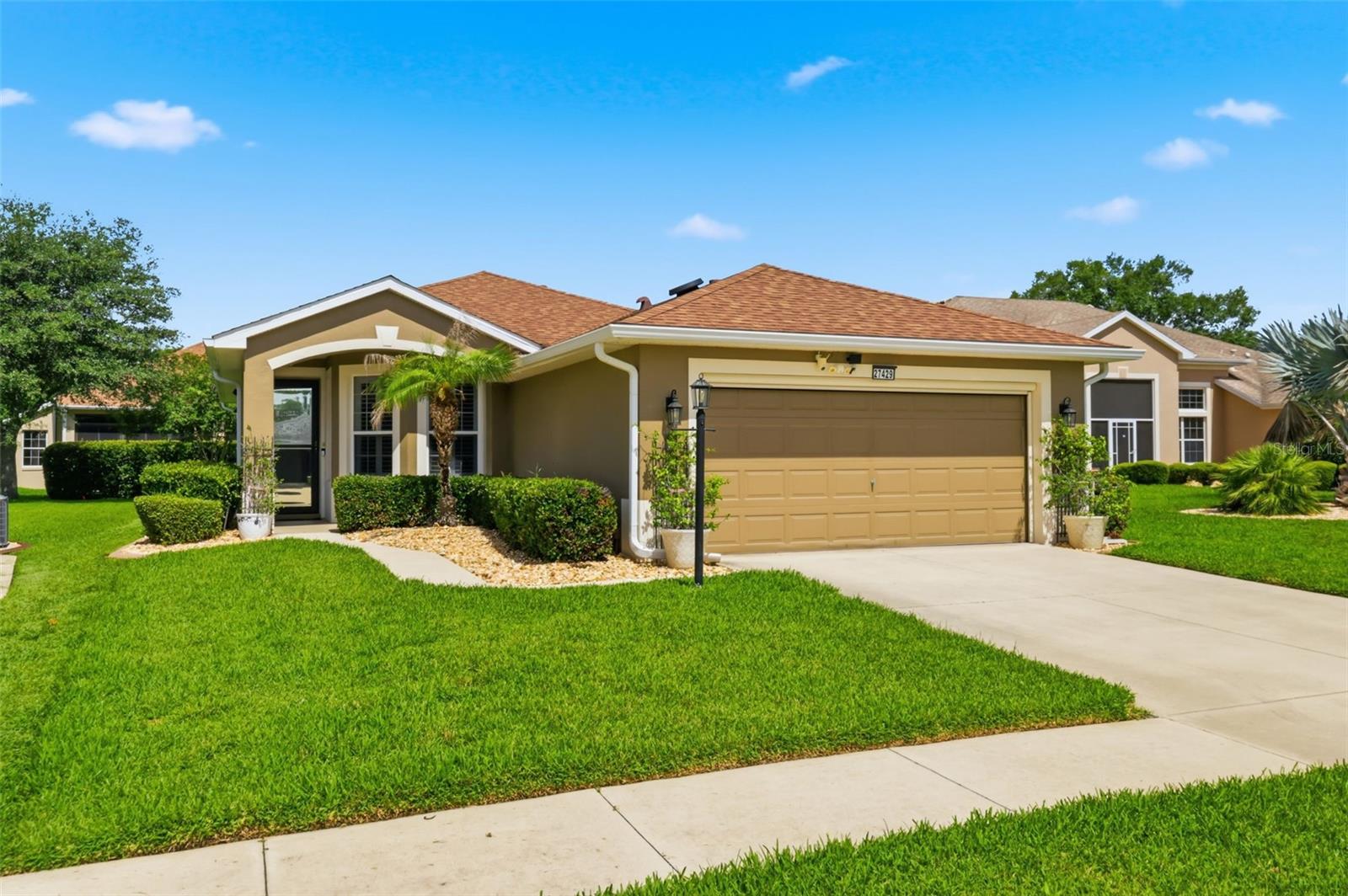 ***LEGACY OF LEESBURG ACTIVE ADULT COMMUNITY***MOVE-IN READY HOME IN ESTABLISHED COMMUNITY*** Thia 3/2 Balmoral floor with enclosed All-Seasons room, is located on a quite cul-de-sac street.  Impressive improvements since purchased in 2019 are as follows: PREMIUM LVP FROM THE FOYER TO THE KITCHEN, FAMILY ROOM AND HALL, NEW KITCHEN CABINETS, QUARTZ COUNTERTOPS WITH NEW SINK AND HARDWARE, DISHWASHER/REFRIGERATOR/MICROWAVE(2023), WATER HEATER(2026), ROOF(2019), INTERIOR/EXTERIOR PAINT, TWO ATTIC FANS, GARAGE HAS NEW ELECTRIC SCREEN AND DOOR OPENER(2025) WITH NEW SPRINGS & PULL-DOWN LADDER TO ATTIC, INSULATED GARAGE DOOR, REMOTE FANS & FRONT DOOR STORM DOOR. New energy efficient dual-pane windows installed in the All-Seasons room that creates an extension of the family room.  HOA fee includes many of the conveniences homeowners love — gated entry, lawn/grounds mowing/blowing & edging as well as cable, internet and RV boat storage plus community amenities. This community is located in Central Florida, close to the turnpike, so you’re within reach of Orlando’s attractions, theme parks, entertainment, dining, beaches and airports, making travel and day trips easy. From Hwy 27 or SR 48, you can experience the hills & shopping that Clermont, Leesburg, Tavares & Mt Dora has to offer, as well as being opposite Pear Park for additional walking trails, pickleball and dog parks.