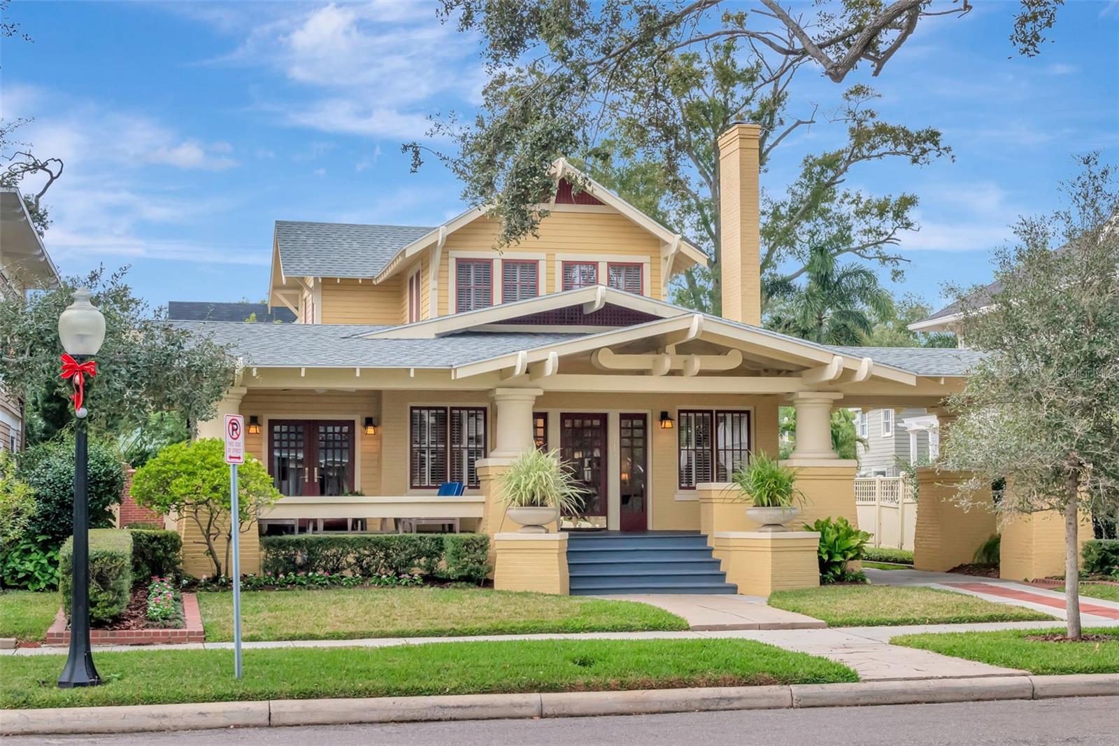 Located in the heart of historic Hyde Park, this beautifully restored Arts & Crafts Airplane-style bungalow and carriage house gives the perfect blend of timeless character and modern luxury. Fully renovated and thoughtfully restored, the home features 4 bedrooms and 4.5 baths, with a highly desirable first-level primary suite designed for comfort and convenience. Classic architectural details are paired with high-end finishes throughout, honoring the home’s historic roots while providing today’s functionality. The layout is ideal for both everyday living and entertaining, with generous living spaces and well-appointed bedrooms. Situated on a tree-lined street just minutes from Hyde Park Village, this home enjoys central access to premier shopping, dining, and entertainment. The property is located in FEMA Flood Zone X and has experienced no flooding, gives added peace of mind. Zoned for  schools - Gorrie Elementary, Wilson Middle, and Plant High School — this is a rare opportunity to own a fully restored historic home in one of South Tampa’s most sought-after neighborhoods.