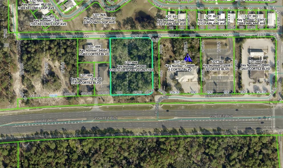 Commercial Vacant Land (1.94 Acres MOL) Zoned C-2 facing Cortez Blvd (Highway 50) with Direct Access in front of the property.  This Property is 1/2 mile from the entrance to Oak Hill Hospital.  The Property has a service road in front that has an entrance to Cortez Blvd (Highway 50) and an alley way at the rear of the Property that also leads to Oak Hill Hospital.  Property has had a conceptual review with Hernando County Planning, showing three (3) 5000 sq. ft. and one (1) 340 sq. ft. buildings that  would fit and be used as Medical or Office Professional.  All needed utilities  are at the property line.