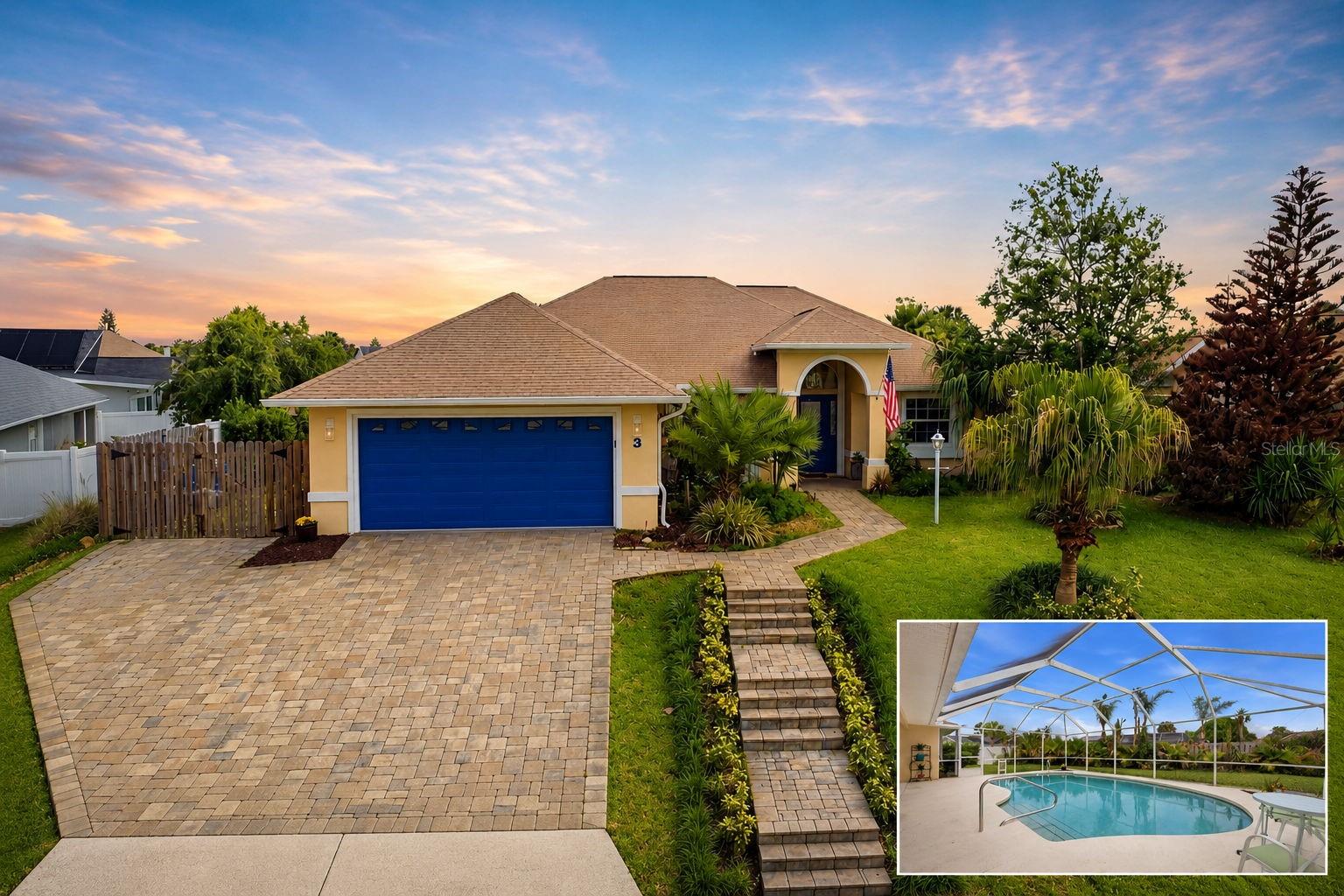 Located just minutes to the Beach or Intracoastal River in the quiet neighborhood of Sea Bridge in the Ormond-by-the-Sea community,  this home is a great find. Meticulously remodeled for the ultimate in comfort and style. Step into a seamless open floor space, joined to a bright new kitchen with soft-close wood cabinetry, upgraded sleek stainless steel appliances, lux stone countertop surfaces. Designed with a split floor plan for added privacy, this home beautifully features a spacious primary suite complete with dual sinks and a relaxing garden tub.
Outside is a private paradise where a screened-in pool awaits, with outside shower access, surrounded by tropical landscaping, and a fully fenced-in backyard providing ultimate privacy. Check out the huge bonus room right off the swimming pool ideal for creating a play area, spacious gym, movie theater retreat, additional bedroom or home office.
Built with safety in mind the property is block construction, has new impact resistant windows and sliders, attached hurricane shutters, and is perched on an elevated lot that is high and dry during hurricane season. Additionally Solar keeps everything going PLUS is an added bonus reducing your electric bill to $30 monthly. 
With a 2018 roof, 2020 HVAC system, 2025 water heater, 2024 pool regulating system, attached storm shutters, and garage screens, peace of mind comes standard for this secure family home. This is truly a turn-key property waiting to become your dream home. Come see it before it is sold.