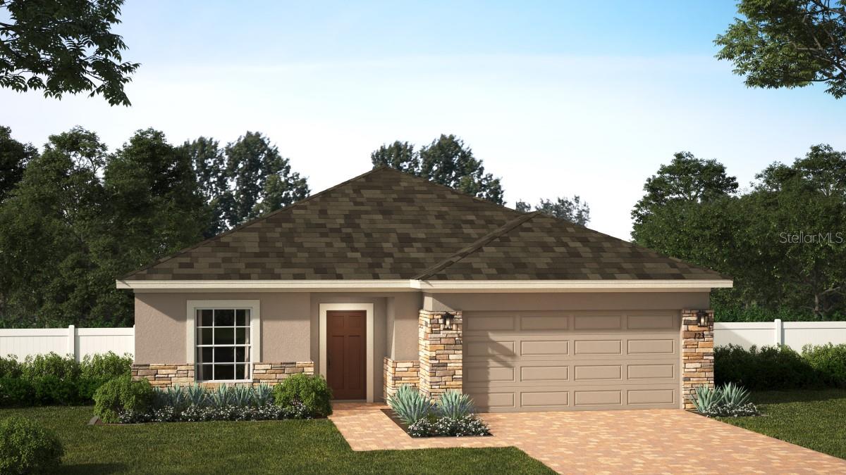 Under Construction. Welcome home to our only quick-delivery Miles plan available for Fall delivery in the sought after Park View at The Hills community! This thoughtfully designed home features an open-concept layout featuring 4 spacious bedrooms, 3 full baths, and a 2-car garage. The oversized Great Room seamlessly flows to the covered rear Lanai, creating the perfect setting for entertaining and enjoying outdoor living. Elegant Luxury Vinyl Plank flooring enhances the main living areas, while the well-appointed kitchen impresses with 42-inch upper cabinets, quartz countertops, a large center island, and stainless steel appliances. The private Primary suite offers a relaxing retreat with a generous walk-in closet and a luxurious en-suite bath featuring a dual sink vanity with quartz countertops, and a walk-in tiled shower with glass enclosure. Completing the home's appeal are attractive landscaping and a brick paver driveway and lead walk that provide outstanding curb appeal. Enjoy the resort-style community pool and cabana, recreation area, and playground. The Florida Turnpike is just under a mile from community and provides easy access to all of Central Florida, including downtown Orlando, the Orlando International Airport, and all the major destinations. Enjoy the extensive outdoor recreation Minneola has to offer from biking through the city’s rolling hills, fishing, boating, or kayaking in Clermont’s Chain of Lakes or across the street at the Minneola Athletic Complex that offers fun for the whole family.