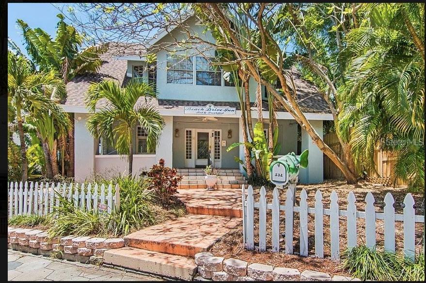 Located on the prestigious BEACH DRIVE, this extraordinary property was originally the VINOY family home and offers a unique piece of ST. PETERSBURG history. Positioned directly across from the renowned VINOY HOTEL and marina, this home did not experience flooding during the Helene or Milton storms. Currently operating as a successful bed and breakfast, the property features 5 rooms and 2 suites, making it a prime income-generating opportunity. Zoned for Hotels and Motels, it can also be easily converted back to residential use, or serve as an Airbnb, with each room bringing in $500 per night during peak season. From the front porch of this beautiful home, the vision for what would become the grand VINOY HOTEL was conceived. Today, this 7-bedroom, 7.5-bathroom property offers a rare chance to own a legacy. The first floor includes a bedroom with a private bath, while the remaining six bedrooms are located on the second floor.
Just steps away from world-class dining, shopping, theaters, museums, and the new St. Petersburg Pier. This prime location offers unparalleled convenience for both guests and residents. A new roof, installed in September 2018, ensures peace of mind for years to come.
Whether you continue its success as a thriving Bed & Breakfast or convert it into a stunning private residence, this property is ready for its next chapter. Don't miss this rare opportunity to own a piece of St. Petersburg history in the vibrant heart of downtown.