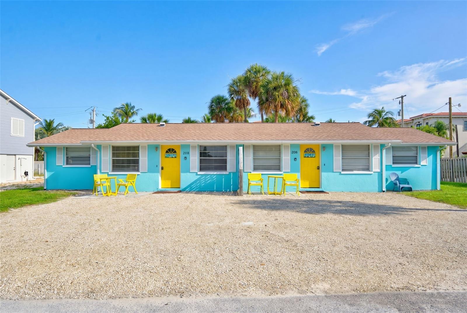 Freshly painted and ideally positioned in one of Holmes Beach's most sought-after weekly rental zones, this exceptional duplex presents a rare opportunity to own an income-producing property on beautiful Anna Maria Island. Each side offers 2 bedrooms and 2 bathrooms with comfortable, well-designed living spaces ideal for vacation guests or personal use. Currently operating as a short-term rental, the property offers immediate income potential along with the flexibility to enjoy one unit while renting the other or maximize rental revenue with both. Located just moments from the sugar-sand beaches of the Gulf of Mexico, local restaurants, shopping, and island attractions, this property perfectly blends investment potential with the laid-back island lifestyle buyers seek. Both units feature spacious private backyards with ample room to enhance outdoor living areas and the potential to add pools, subject to city approval, creating even greater value and rental appeal. Rental proformas are available upon request. Whether you are seeking an Anna Maria Island investment property, a vacation home with rental income, or a long-term hold in a premier coastal location, 208 Peacock Lane offers outstanding flexibility, proven appeal, and exciting upside potential.