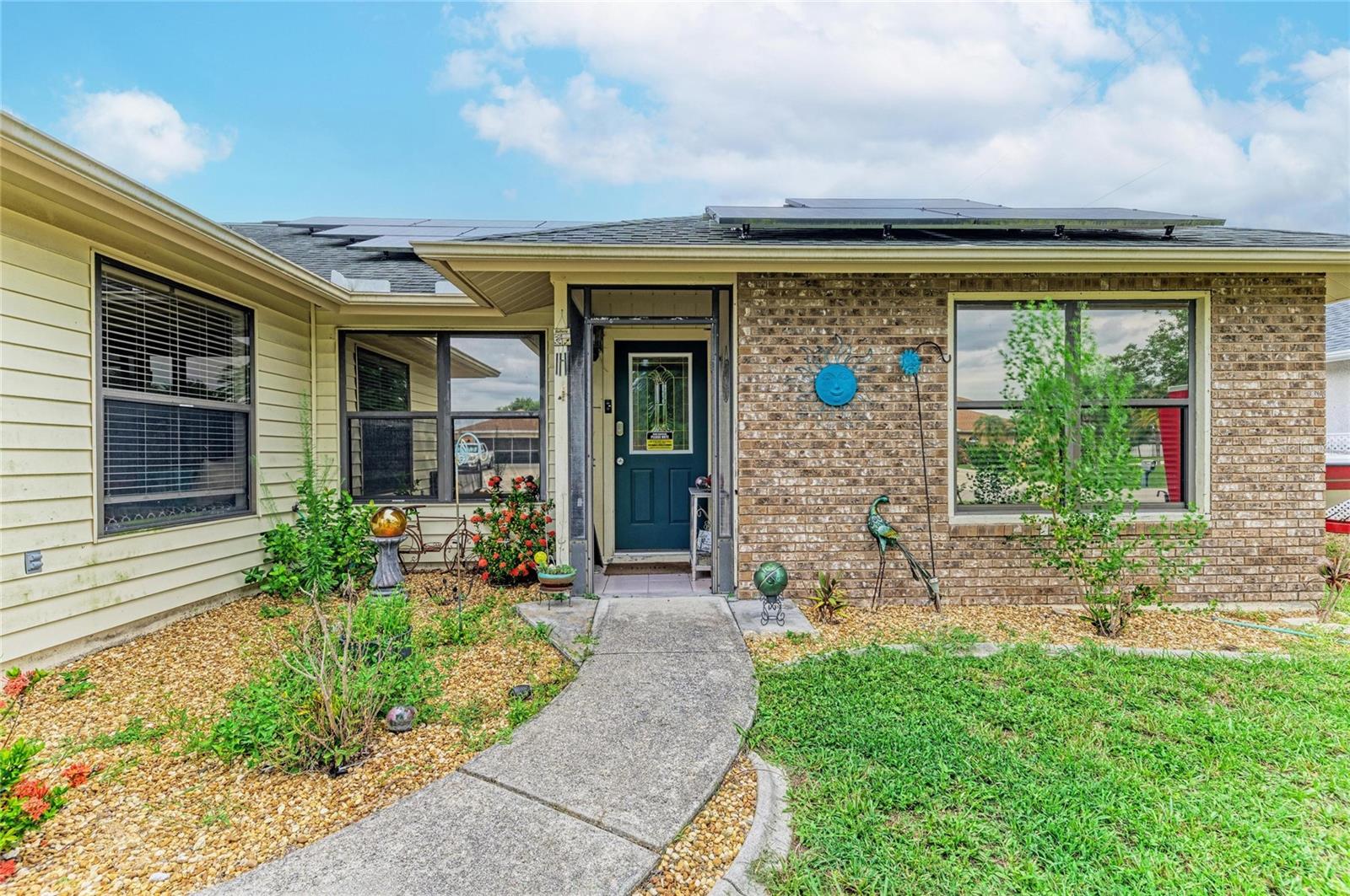 Short Sale. This property is a short sale, subject to third-party lender approval. Tucked into an established North Port neighborhood outside of any flood zone, this 3-bedroom, 2-bath pool home proves that comfort and low cost of ownership can go hand in hand. Thanks to an owned solar system, the electric bill can run for just a few dollars a month, and with well and septic in place there’s no city water bill either — a rare combination that keeps everyday living remarkably affordable.
Inside is a thoughtfully laid out in a split-bedroom design, with a private primary suite featuring dual sinks, a walk-in shower, a separate garden tub, and a walk-in closet, while two additional bedrooms and a guest bath sit privately on the opposite wing. A flexible bonus room off the living area is ready to serve as a home office or craft space. The kitchen offers updates and a reverse-osmosis system. Skylights, ceiling fans, tinted windows, and tile and laminate flooring with NO CARPET round out the interior.
Step out back to the true showstopper: a screen-enclosed pool built in 2017 with a sun deck, bubblers, a fountain, and four therapy jets — your own private retreat. Additional highlights include a 2021 A/C, a two-car garage, a fenced yard, and a storage shed on a quarter-acre lot.
The location is just as appealing. You’re minutes from I-75 and close to the Price Trailhead and the legendary Warm Mineral Springs — a dream for hikers, cyclists, and anyone who loves the outdoors. North Port is one of Southwest Florida’s fastest-growing cities, home to CoolToday Park (spring-training home of the Atlanta Braves), miles of parks and trails, aquatic centers, and a growing lineup of shopping and dining — all with the region’s famous Gulf beaches of Venice and Manasota Key only a short drive away. Come see everything this move-in-ready North Port pool home has to offer.