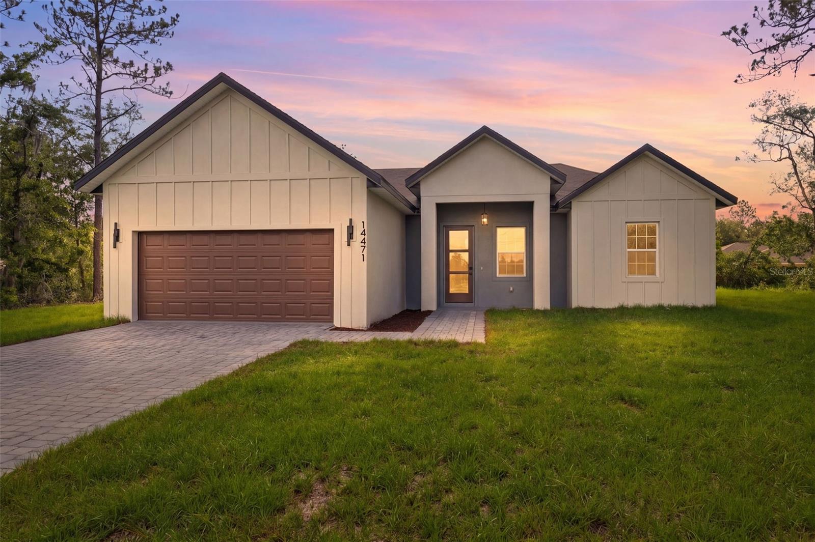 Brand-New 4-Bedroom Home on a Spacious 0.30-Acre Lot in Ocala

Discover the perfect combination of modern design, quality craftsmanship, and everyday comfort in this beautiful new construction home, ideally located at 14471 SW 61st Court, Ocala, FL 34473-5119. Situated on a generous 0.30-acre lot, this property offers extra outdoor space while providing the convenience of living in one of Ocala's growing communities.

Designed with today's lifestyle in mind, the open-concept floor plan creates a seamless flow between the living room, dining area, and kitchen. Large windows fill the home with natural light, creating a bright and welcoming atmosphere that's perfect for relaxing or entertaining.

This thoughtfully designed home features 4 spacious bedrooms and 2 full bathrooms, including a private primary suite that serves as the perfect retreat. The owner's suite offers a generous walk-in closet and an elegant en-suite bathroom complete with a soaking tub for ultimate relaxation.

Three additional bedrooms provide flexibility for family members, guests, or a home office, each offering ample closet space and comfortable layouts.

The stylish kitchen is both beautiful and functional, featuring solid wood cabinetry, elegant stone countertops, and a full package of modern stainless steel appliances. Whether you're preparing everyday meals or entertaining friends and family, this space is designed to impress.

Additional highlights include a spacious 2-car attached garage, quality finishes throughout, and a generously sized 0.30-acre lot, providing plenty of room to enjoy outdoor living, create your dream backyard, or simply appreciate the added privacy and open space.

Conveniently located at 14471 SW 61st Court, Ocala, FL 34473-5119, this home offers easy access to shopping, restaurants, schools, medical facilities, and major highways while maintaining the peaceful atmosphere that makes Ocala such a desirable place to call home.

Don't miss the opportunity to own this exceptional brand-new home that combines style, functionality, and a spacious homesite in a prime Ocala location.