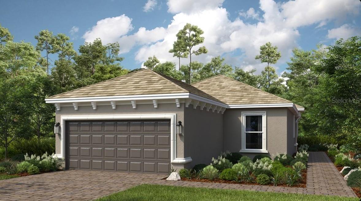 What's Special: Oversized Garage | Deep Lot | West Facing Lot | Dedicated Study | Large Kitchen Island. New Construction - August Completion! Built by America's Most Trusted Home Builder. Welcome to the Roma at 3880 Immacolata Way in Esplanade at Wiregrass Ranch! This thoughtfully designed single-story home offers a bright, open-concept layout where the designer kitchen flows seamlessly into the great room and dining area, creating an inviting space for everyday living and entertaining. Just beyond, a spacious lanai extends your living outdoors, perfect for enjoying peaceful mornings or relaxing evenings. The private primary suite serves as a tranquil retreat with a spa-inspired bath and walk-in closet, while a secondary bedroom and full bath are tucked away for added privacy. A versatile study provides flexibility for a home office or hobby space, and a well-placed laundry room and garage entry add everyday convenience throughout. Additional Highlights include: 4' extended garage, interior door upgrade for whole house, pre-plumbed for future laundry sink, prewired for wall mount TV, prewired for TV high on Lanai. Photos are for representative purposes only. MLS#O6421293

Specifically designed for 55+, Esplanade at Wiregrass Ranch offers an unparalleled resort-style living experience! Enjoy a lifestyle enriched by wellness programs and luxurious amenities that revitalize the mind, body, and spirit. From wine tastings and gourmet dining experiences to live concerts and exciting excursions, Esplanade provides thoughtfully curated activities to enhance and elevate every aspect of your daily life.