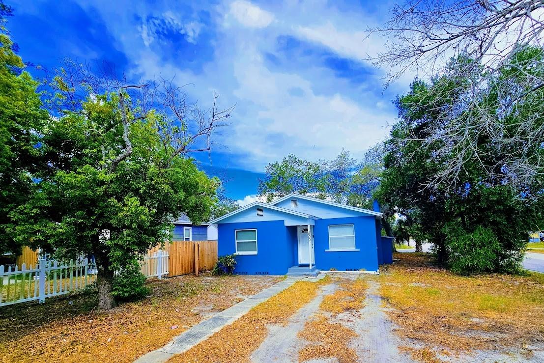Perfect Starter Home! This solid block construction home is located in a non-flood zone and is truly move-in ready. Well maintained with numerous updates throughout, including newer windows, doors, plumbing, hot water heater, and an updated bathroom featuring a large walk-in shower. The spacious eat-in kitchen offers updated appliances and plenty of room for family meals. Tile flooring, blinds, and ceiling fans throughout provide comfort and easy maintenance. Enjoy the large corner courtyard with attractive pavers and a convenient utility shed for extra storage. Ideally located with easy access to major highways and public transportation, and just minutes from downtown, beautiful Gulf beaches, restaurants, shopping, medical facilities, and airports. This is an excellent opportunity for first-time buyers, downsizers, or anyone looking for a low-maintenance home in a convenient location.