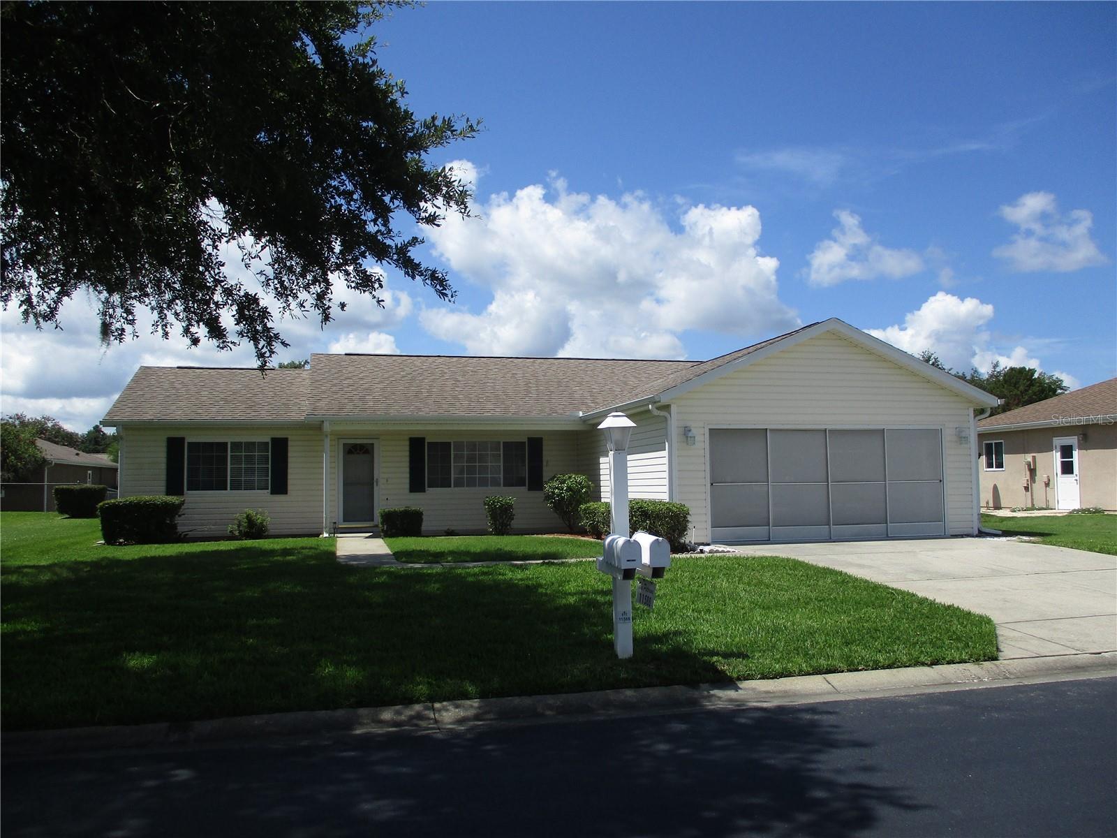 This TURN-KEY original owner home glows with happy memories, but, it's ready for new owners to add personal tastes and start making memories of their own !! The Chestnut Model is a favorite for it's open floorplan and split bedroom layout that offers privacy for both owners and guests. The Kitchen is the central hub, with oak cabinets, stainless appliances and a large center island that is ideal for creating culinary delights and entertaining friends. This home also has an office to help you stay organized and an enclosed lanai that is bright and sunny for hobbies, reading or just enjoying the beautiful blue sky, birds and butterflies !! Concrete curbing and rock around the home keep it neat and easy to maintain so you can spend more time goofing off or relaxing on your front porch waving at the neighbors that are out and about enjoying the delightful Florida weather. ROOF 2019, HVAC 2015, WATER HEATER 2019. SPRUCE CREEK PRESERVE is an active 55+ fun friendly gated golf community nestled into 4000 acres of Nature Preserve offering a peaceful atmosphere that's hard to come by these days. Pool, hot tub, pickleball, tennis, shuffleboard, bocce ball, fitness center, water aerobics, yoga, exercise classes, billiards, cards, games, crafts, chair volleyball, Bingo, Bunco, potluck dinners, dances, social and travel groups. Drive your golf cart to the course. Less then 4 miles to groceries, restaurants, shopping, banking, doctors, hospital and miles of hiking and biking nature trails. Close to Rainbow River, K-P Hole, World Equestrian Center. North Central location is ideal for day trips all across the state. Close to cruising ports and 3 major airports. HOUSE IS BEING SOLD FULLY FURNISHED BUT CAN BE BE EMPTIED OUT IF BUYER PREFERS.