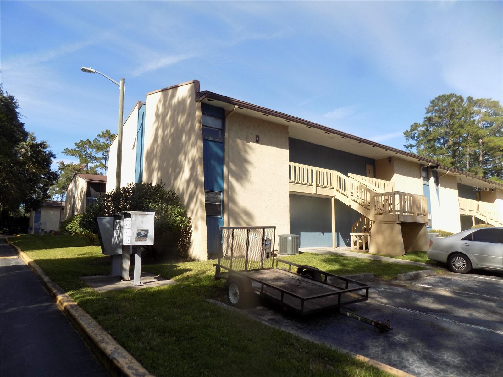 Downstairs of Brandywine condo (1 bedroom & 1 bonus room) at the corner, next to mailboxes, spacious, quiet, peaceful living with pool, WIFI & free water paid from HOA fees.  Hoa will cover all outside, mowing, trash & roof.  Lots of storage space.  Laundry mat is next to swimming pool in the middle of the complex, J building. Convenient to University of Florida, Shands and VA hospitals, bus stops right out front of SW Archer Rd.  No need to have cars, hop on the bus to UF, shopping centers, restaurants & groceries.  Owners/tenants can park cars & take the bus near the main entrance.   AC/heater is appx. 1.5 years old.  Make offers.