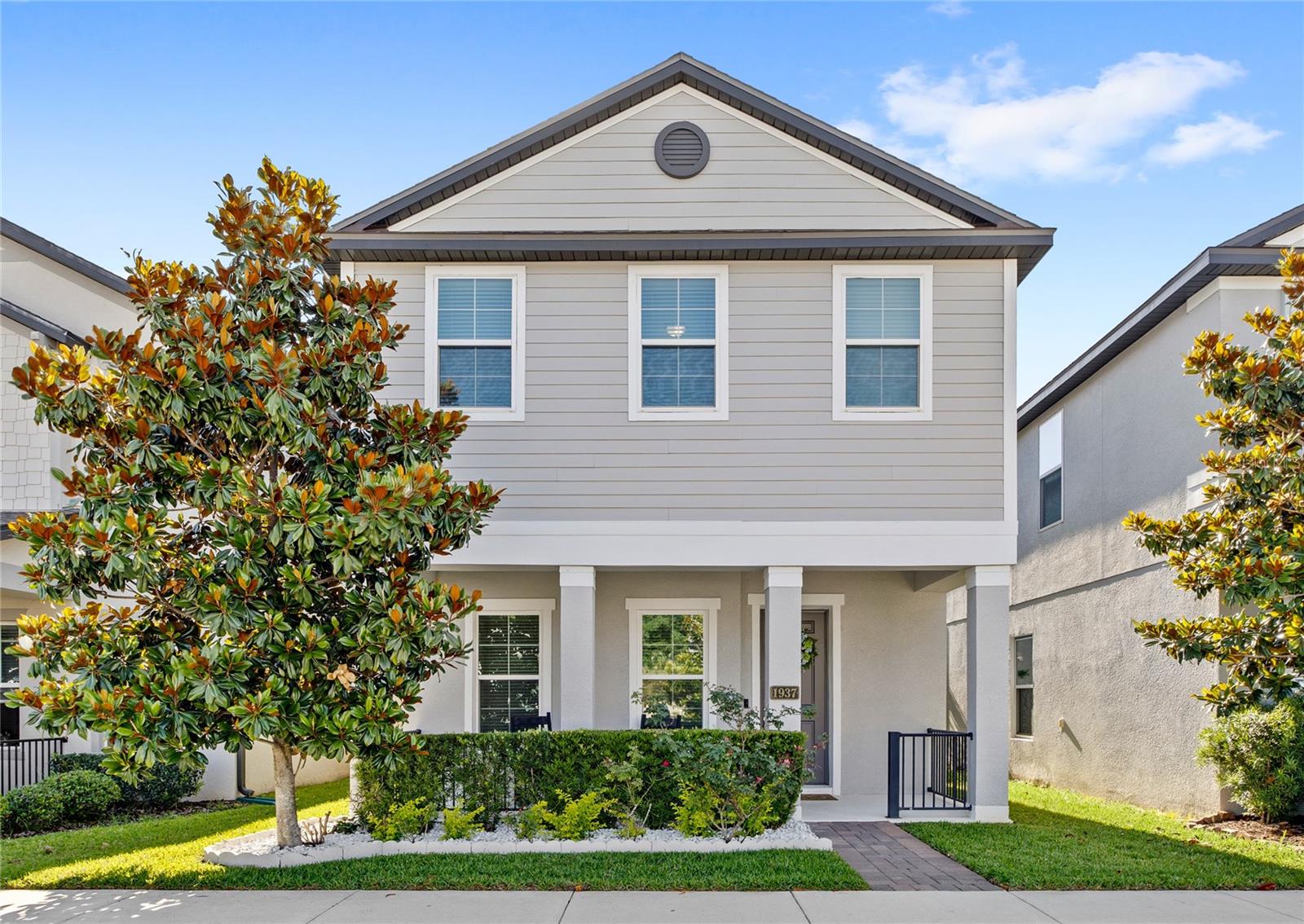 Oakland Trails is located right on the scenic West Orange Trail and just a bike ride away from the vibrant downtown Historic Winter Garden! **This home qualifies for loan options with NO DOWN PAYMENT required, 100% financing available for qualified buyers.** Step into an immaculately maintained three-bedroom, two-and-a-half-bathroom bungalow with updated wood-look plank luxury vinyl flooring (2024), new carpet in all bedrooms (2025), quartz countertops, and an open-concept living area.  Functional floor plan design includes a downstairs half bathroom, a drop zone by the garage, and an understairs storage closet.  A shaded front porch is perfect for enjoying coffee in the morning and decorating for the holidays!  Two car garage and an extended pavered driveway.  Upstairs you have a huge loft, all three bedrooms, and laundry.  The primary bedroom features two large walk-in closets, a double-door entrance, and granite countertops in the bathroom. The loft is prewired for surround sound.  This home has been lovingly maintained; the exterior was painted in 2023. The interior walls and trim were painted in 2024.  Modern updates that make this home move-in ready also include new light fixtures throughout, fans in all bedrooms, and new garage door lanterns. Oakland is perfectly situated between Clermont, Winter Garden, and Orlando. You have quick and convenient access to the Florida Turnpike, the 429, 408, Highway 50, and Highway 27.  Oakland Trails has a community pool, community playground, walking trails, and a dog park.  Lots of dedicated street parking means you can welcome family and friends easily. The Oakland Nature Preserve is less than five minutes away, West Orange Trail's Killarney Station is just outside the neighborhood.  Towering Live Oak Trees, the shore of Lake Apopka, and the extensive trail system make this neighborhood perfect for anyone who loves spending time outdoors!
