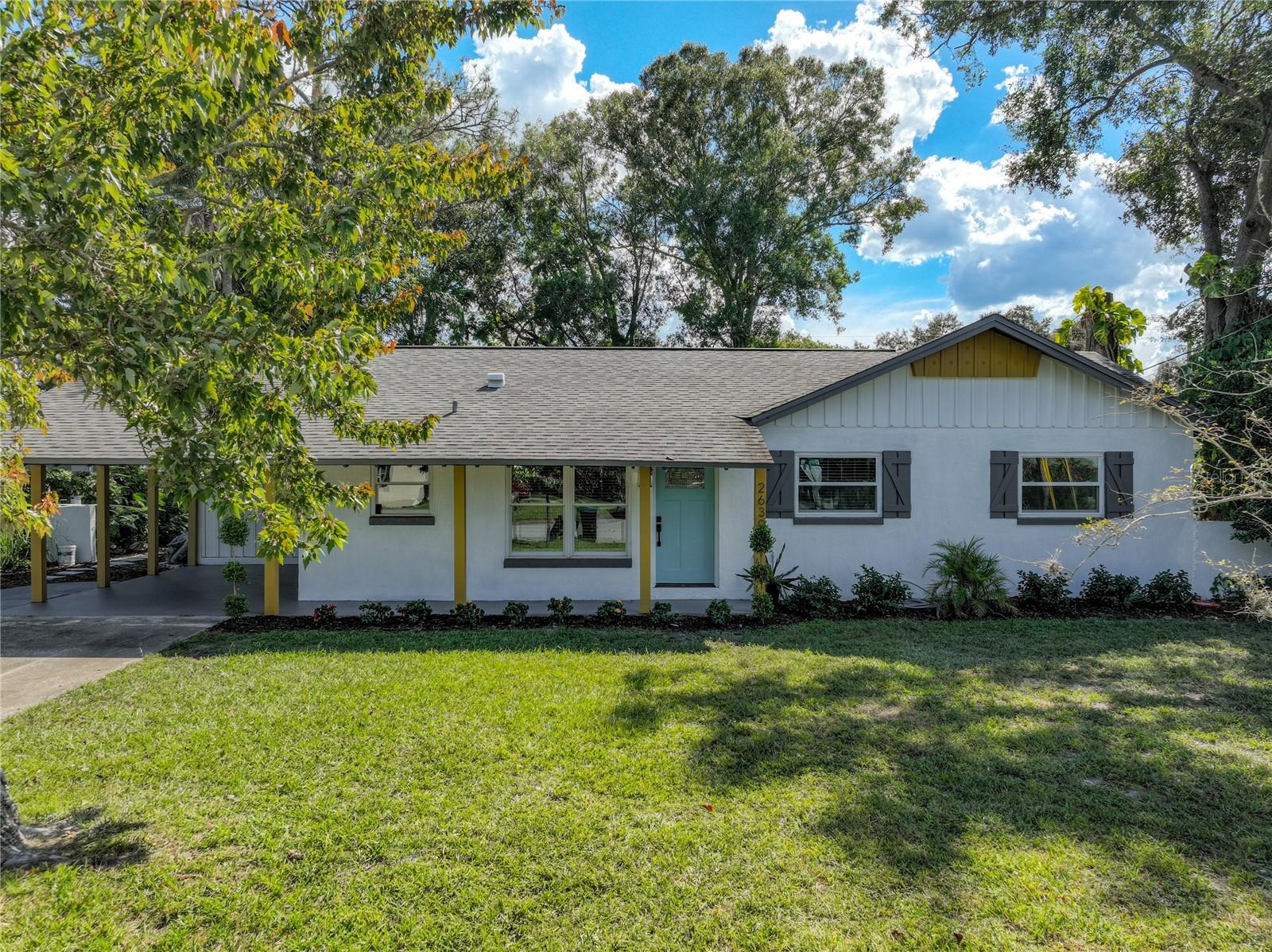 Price Improvement!! Welcome to your dream home in Winter Park, Florida! This single-family residence is a 3-bedroom, 2-bathroom gem with a spacious backyard, and best of all, zero HOA fees! FIRST THING FIRST! THE LIVING ROOM HAVE BEEN TRANSFORMED! Now it's roomy and inviting, making it the perfect spot to kick back and relax.

Inside, the owners have done wonders. Fresh paint inside and out, a new roof in 2018, a shiny new A/C unit in 2023, and a water heater replacement in 2020. The plumbing, electrical and windows have been updated, and there's a fresh new front door to welcome you.

The floors are waterproof and have a 2-year warranty. The open layout is filled with soft colors, recessed lights, and a cool feature wall in the living room.

The kitchen is a highlight, all-new, boasting stainless-steel appliances, quartz countertops, stylish cabinets, and a chic tile backsplash. There's even a farmhouse sink.

The main bedroom is spacious and offers direct patio access. Its bathroom has a modern sink, trendy wall designs, and a roomy shower. You'll also find a big laundry area and two bedrooms with closets, perfect for the rest of the family, guests or a home office.

Step outside to a fully fenced backyard with a storage accessible not only from the laundry room but also from the main bedroom.

Location? It's a winner. Close to Full Sail University, shopping, delicious restaurants, schools, and convenient highway access.

This home is the whole package, and it's ready for you to call it your own. Come and live the good life right here in Winter Park, Florida.