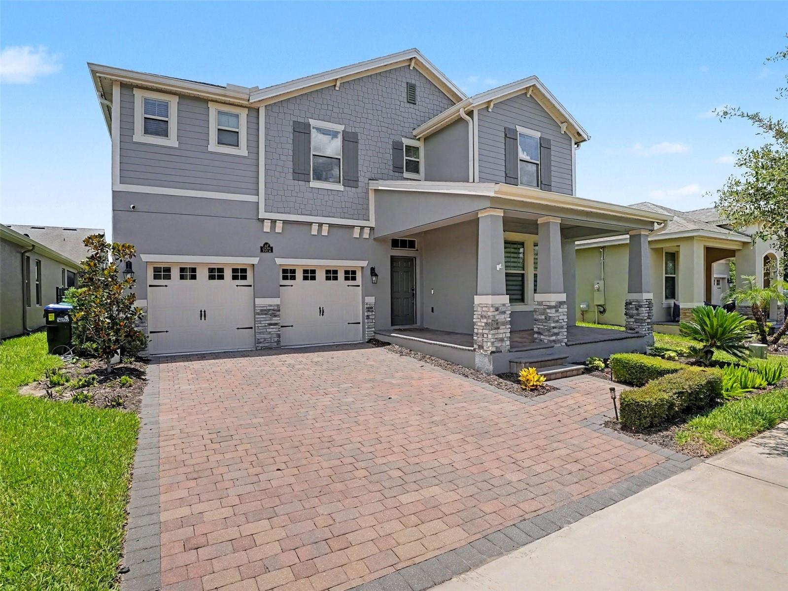 Welcome to 9572 Waterway Passage in the highly sought-after community of Winter Garden! This beautifully upgraded D.R. Horton Cresswell floor plan offers the perfect blend of modern style, comfort, and energy efficiency.
From the moment you arrive, you'll appreciate the thoughtful enhancements that make this home truly stand out. Inside, laminate flooring flows seamlessly throughout the home, creating a clean, cohesive look with easy maintenance. A stunning geometric accent wall adds a designer touch to the loft and staircase, making a striking first impression. The spacious primary suite has been transformed into a luxurious retreat with a fully customized walk-in closet and a beautifully updated en suite bathroom. The guest bathroom has also been tastefully renovated with contemporary finishes.
Step outside to your own private backyard oasis. Enjoy Florida living year-round with a sparkling pool and spa, a fully equipped outdoor kitchen, and built-in Bluetooth speakers—perfect for entertaining family and friends. Privacy bushes and low-maintenance artificial turf create a lush, secluded setting, while permanent exterior lighting enhances both curb appeal and year-round ambiance.
Additional highlights include owned solar panels that help improve energy efficiency and reduce utility costs, making this home as practical as it is beautiful.
Every detail has been carefully curated, offering move-in-ready luxury in one of Winter Garden's most desirable locations. Don't miss the opportunity to make this exceptional home your own!
