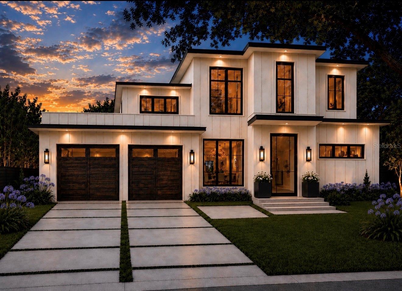 Under Construction. Welcome to 2228 Howard, a designer home that complements the irreplaceable natural beauty surrounding it with a one-of-a-kind façade. This curved street-front home winds around century-old oaks while overlooking Lake Howard, creating the kind of property you will love coming home to.

Many rooms inside the home are designed to incorporate the outdoor spaces. These artfully designed exterior areas feel like an extension of the interior, making the home feel even larger and more luxurious.

The first floor welcomes you and your guests through the 5’ wide steel pivot door near the private office. The extra-large kitchen, open pantry, and breakfast nook are framed by warm natural oak floor-to-ceiling cabinetry and Thermador appliances while overlooking the exterior raised garden bed. This beautiful kitchen flows seamlessly into the living room, which features a modern floating-hearth fireplace. The living room opens to the outdoor living space, summer kitchen, pool, and hot tub.

The primary bathroom has a modern natural feel, featuring a glass sauna room that opens to a private outdoor spa with hot and cold plunge tub. The first-floor laundry room is located just off the two-car garage and includes a drop zone for additional organization.

Another bonus feature is the inclusion of two laundry rooms—one on each floor. Upstairs, the kids’ lounge is surrounded by three bedrooms and a secret media room. One bedroom is en-suite, while the other two bedrooms share a common bathroom with dual vanity areas.

The exterior of the home utilizes every area like a thoughtfully designed park, creating usable space around every corner. The driveway accommodates several vehicles and includes a side drive for additional parking and storage behind the gate and garage.

When you do leave your beautiful home, you are surrounded by the best that Winter Park and Orlando have to offer. This neighborhood is zoned for top-rated schools, where kids walk and ride their bikes to school daily, and is surrounded by amazing parks, restaurants, shops, and nature.

Your home can feel like a perfect balance of natural and modern architecture, both inside and out. Call us to see how this home delivers that truly unique feeling.