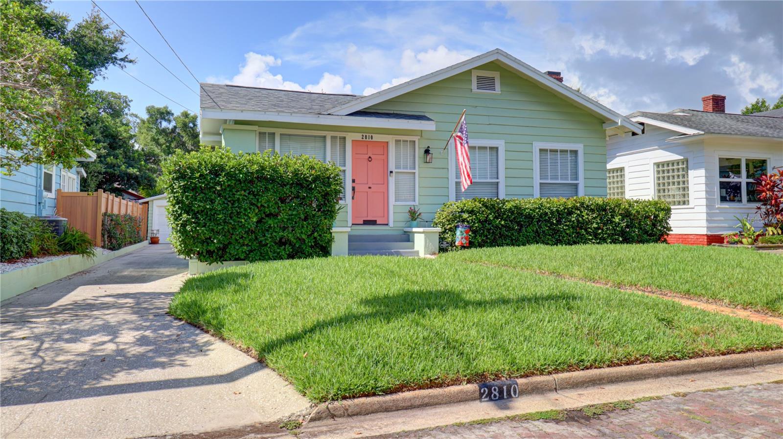 Step into the heart of Palma Ceia with this beautiful, historic bungalow that perfectly blends timeless charm with premium modern updates. Located in the A-rated Mitchell/Wilson/Plant school district, this home is a quick walk away from Bayshore Blvd, Bern’s, CAMP, Cru Cellars, and Palma Ceia Park. It is also a short walk from one of Tampa's most esteemed golf clubs: Palma Ceia Country Club. The interior features a light and bright dining room with built-in window seats, a spacious living room with original hardwood floors, and a cozy breakfast nook. The chef’s kitchen is updated with ample storage, a farmhouse sink, recessed lighting, and direct access to a wrap-around back patio. The master suite is a fully renovated retreat featuring two closets with built-in shelving, a large walk-in shower, dual sinks, a vanity, and a private laundry area with a stackable washer/dryer, complemented by a guest bath beautifully remodeled with classic subway tile and hexagon flooring. Outside, you will find a low-maintenance backyard paired with an extended deck and a built-in cowboy pool, along with a one-car garage and additional dedicated storage space. The driveway alone can easily park 3 cars! This meticulously maintained home includes quality upgrades like solid wood doors, smooth-sanded drywall, and all-new ductwork, as well as a 2020 roof and a 2019 AC unit.  This one is a true South Tampa Gem in FLOOD ZONE X! Don't miss the opportunity to own a piece of Palma Ceia history; please reach out to schedule your private viewing.
