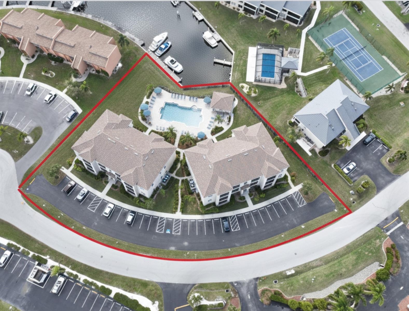 Investment Opportunity! About 18 units. This Multifamily parcel 1.22 acres situated in Ideal location off Aqui Esta Drive in the City of Punta Gorda. The fully cleared and maintained lot features 140 feet of saltwater frontage and a new concrete seawall. Come and explore the many development possibilities! All info to be double checked with the county building and zoning department. First picture is a Virtual rendering.