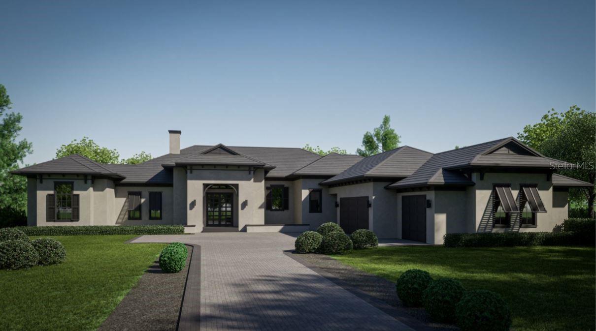 Under Construction. Discover a modern masterpiece in the exclusive Bella Collina community, where contemporary elegance meets unrivaled luxury. This one-story ranch is a harmonious blend of sleek design and exceptional functionality, offering an unparalleled living experience. Through grand double iron doors with glass panels, you're welcomed into a breathtaking great room with soaring vaulted ceilings, exposed wood beams, and a striking gas fireplace. Oversized 48" x 48" porcelain tile flows seamlessly throughout the home, accentuating its open and airy design. From the moment you step inside, the home invites you to gaze through sliding glass doors that lead to a covered lanai, creating a seamless connection between indoor and outdoor living.

The heart of the home is the chef’s kitchen, a statement in both style and practicality, featuring Fisher and Paykel appliances, gold-accented hardware, dual islands, a pot filler, double ovens, a wine fridge, and large walk-in pantry. LED accent lighting enhances the modern aesthetic, while the adjoining dining area and expansive game room, with mitered sliding doors, extend effortlessly to the outdoors. The primary suite is a private sanctuary, boasting a wet bar, vanity, custom walk-in closet, and a spa-like bath with a freestanding tub, dual vanities, and seamless glass-enclosed shower. French doors off the primary bedroom open directly to the lanai, providing a serene retreat. An elegant office, ideally situated for productivity, offers privacy and functionality, adding to the home's thoughtful layout.

Thoughtfully designed, the home offers additional living spaces, including three guest bedrooms, each with ensuite baths and walk-in closets, and a casita with a wet bar and private bath, perfectly suited for guests or a private retreat. The outdoor spaces are nothing short of extraordinary, with a full summer kitchen, a spacious covered lanai with retractable screens, and travertine tile flooring overlooking a resort-style pool and spa. The spa, with its captivating 360-degree spillover edge, is the centerpiece of the backyard oasis, accompanied by a pool with a sun shelf, LED lighting, and a tranquil bubbler, creating an atmosphere of ultimate relaxation.

Every detail of this home has been meticulously crafted to blend luxury and comfort, making it an iconic residence in one of Central Florida’s most sought-after communities. This is more than a home—it’s a lifestyle of sophistication and serenity.

Discover the pinnacle of luxury living at The Club at Bella Collina. Challenge yourself on the stunning 18-hole championship golf course designed by Nick Faldo, or relax and recharge with a soothing spa massage. Exclusive amenities include Har-Tru tennis courts, a sparkling outdoor pool complex, pickleball courts, and a cutting-edge fitness center with complimentary classes. Savor exquisite dining at the club's two on-site restaurants, offering a range of culinary delights to suit every palate. Immerse yourself in a vibrant community with year-round social and culinary events tailored to bring families together.