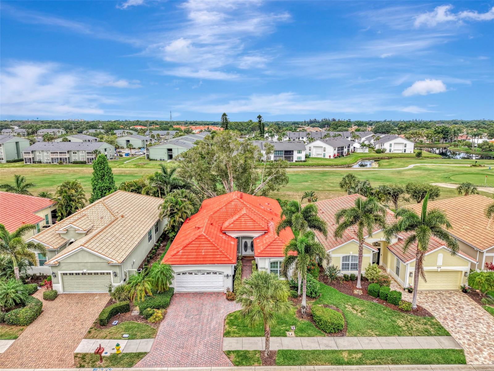 This wonderful home in the desirable Sawgrass Community is a special find! Over 2000 square feet in the maintenance free neighborhood where lawn care, mulching and pruning are all taken care of, making ownership abit easier. This lovely floorplan was built by J&J Homes who is known for quality, superb features with high ceilings, crown moldings and timeless design. The island kitchen has been remodeled with endless counterspace, aquarium window and spacious eat-in area. The primary bathroom was remodeled with quartz countertops, dual sinks, soaking tub and walk-in shower. The second full bath has been remodeled as well. The HVAC was replaced in 2022 with a 2 zones system! The new lanai cage was installed in 2025. As you enter the double front doors the open floor plan captures your eye with the dining room, great room and kitchen embracing one another which is perfect for family gatherings and entertaining. There is a study with French doors for privacy along with a guest bedroom and full bath for your overnight guests. The primary bedroom is spacious with a large walk-in closet and luxurious bath. The spacious lanai is nestled with a beautiful tree and lovely plantings overlooking the golf course. This home is equipped with high impact tinted windows along with accordion shutters. There is a filtered water system and security system. The roof also was Perma Sealed in 2014. Sawgrass is a fabulous community with a lovely clubhouse, community pool, fitness center and pickleball courts. There is a wonderful social calendar for the residents too. This is a golf community where golf is NOT mandatory and there is no CDD and low HOA fees. Located within minutes to downtown Venice, beaches, restaurants and so much more!