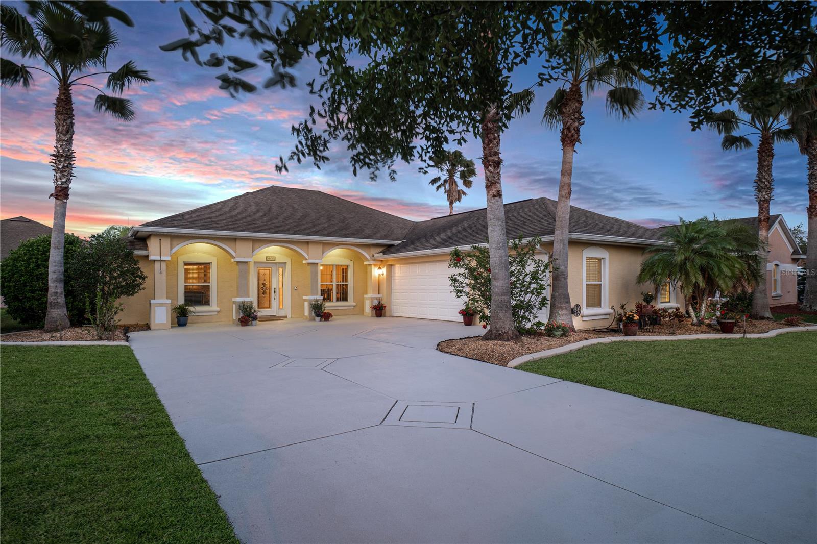 A very spacious 3 bedroom 2-bathroom Split floor plan home! The centralized living room, kitchen and breakfast nook all have an amazing water and fountain view. The living area features a 3 door stackable slider that hides behind the wall. This opens up to the covered and screen lanai allowing you to enjoy Florida's cool and ocean filled breezes throughout the home. This home continues to amaze as you step in to the kitchen and notice the quartz countertops, GE Cafe stainless steel appliances and white cabinetry with pullout storage. As you exit the kitchen you will pass the indoor laundry room on your way to the 3+ Car Garage. This garage has not only plenty of room for 3 vehicles, but you still have plenty of extra room for storage or workbench. Additional storage located in the attic through the pulldown stairs. Venetian Bay is a wonderful community in New Smyrna Beach. Golfing, Biking and Walking Trails, Restaurants, and community pool with Tiki Bar are all at your fingertips! ;Water: City