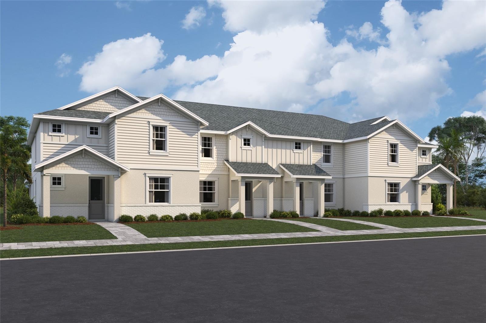Under Construction. ****SPECIAL FINANCING AVAILABLE FOR A LIMITED TIME ONLY FROM PREFERRED LENDER. RESTRICTIONS APPLY, FOR QUALIFIED BUYERS, SUBJECT TO APPLICABLE TERMS AND CONDITIONS. SUBJECT TO CHANGE WITHOUT NOTICE****
Welcome to the Carmel. This gorgeous townhome includes 1,702 square feet of living space with 3 bedrooms, 2.5 bathrooms, and a rear-load, 2-car garage.
Enter the foyer and be greeted by the dreamy kitchen overlooking the rest of the home. The kitchen features plenty of counterspace and a spacious island, great for early morning breakfast or unwinding after a long day.
Ahead is the open dining room for gatherings. The great room, laundry room, and powder room sit off to the side. An oversized great room will comfortably host your loved ones, while the outdoor lanai is just steps away. Outside the Carmel is a tranquil courtyard with room for chairs or a dining set to enjoy the Florida weather and access to the 2-car garage.
On the second floor, the spacious owner’s suite is found at the top of the staircase with a large walk-in closet, beautiful windows for cascading sunshine, and the relaxing owner’s bath.
The second and third bedroom await farther down the hallway. Turns these into side-by-side rooms or utilize one bedroom as an office or guest room. You’ll also find a second full bath upstairs right next to the bedrooms for easy access.